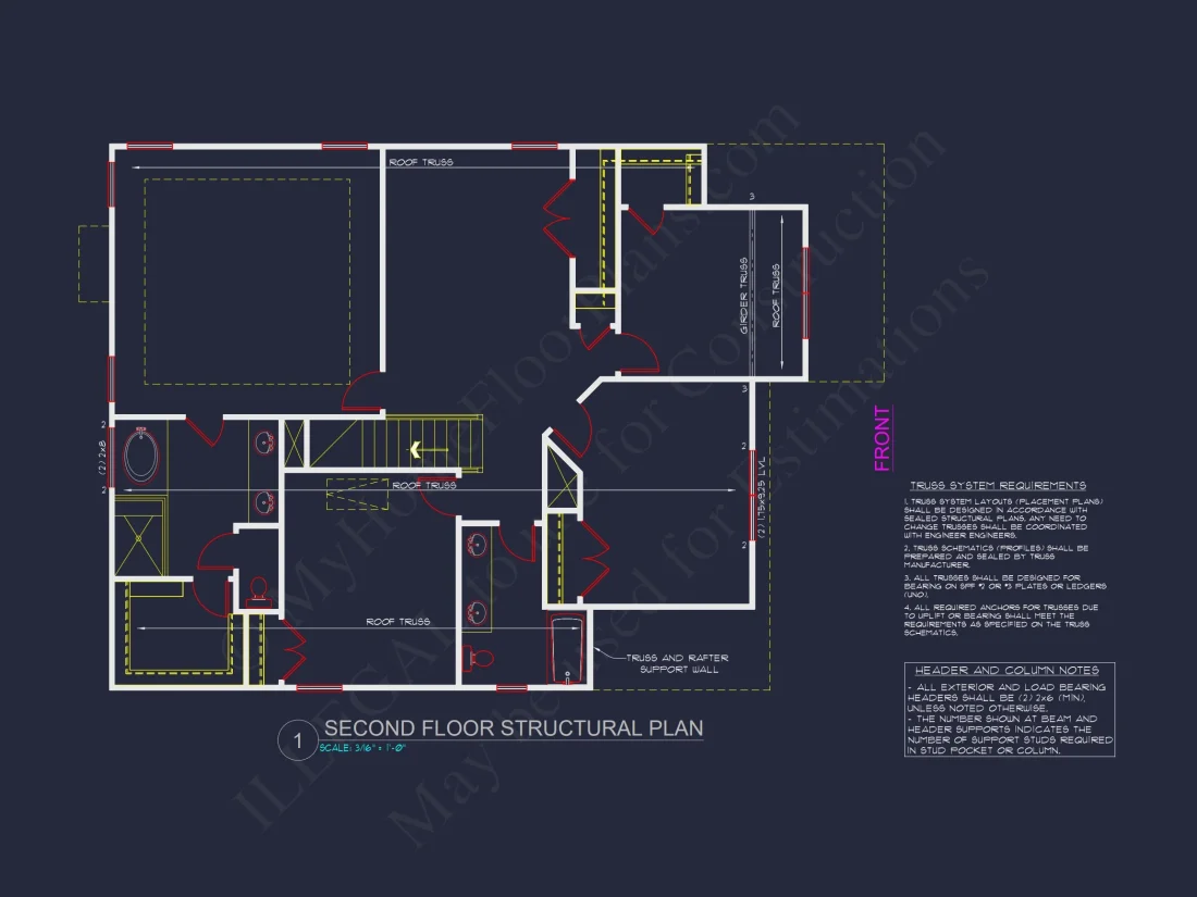 2-Story Traditional house Plan with 4 Bedrooms and Open Floor Plan