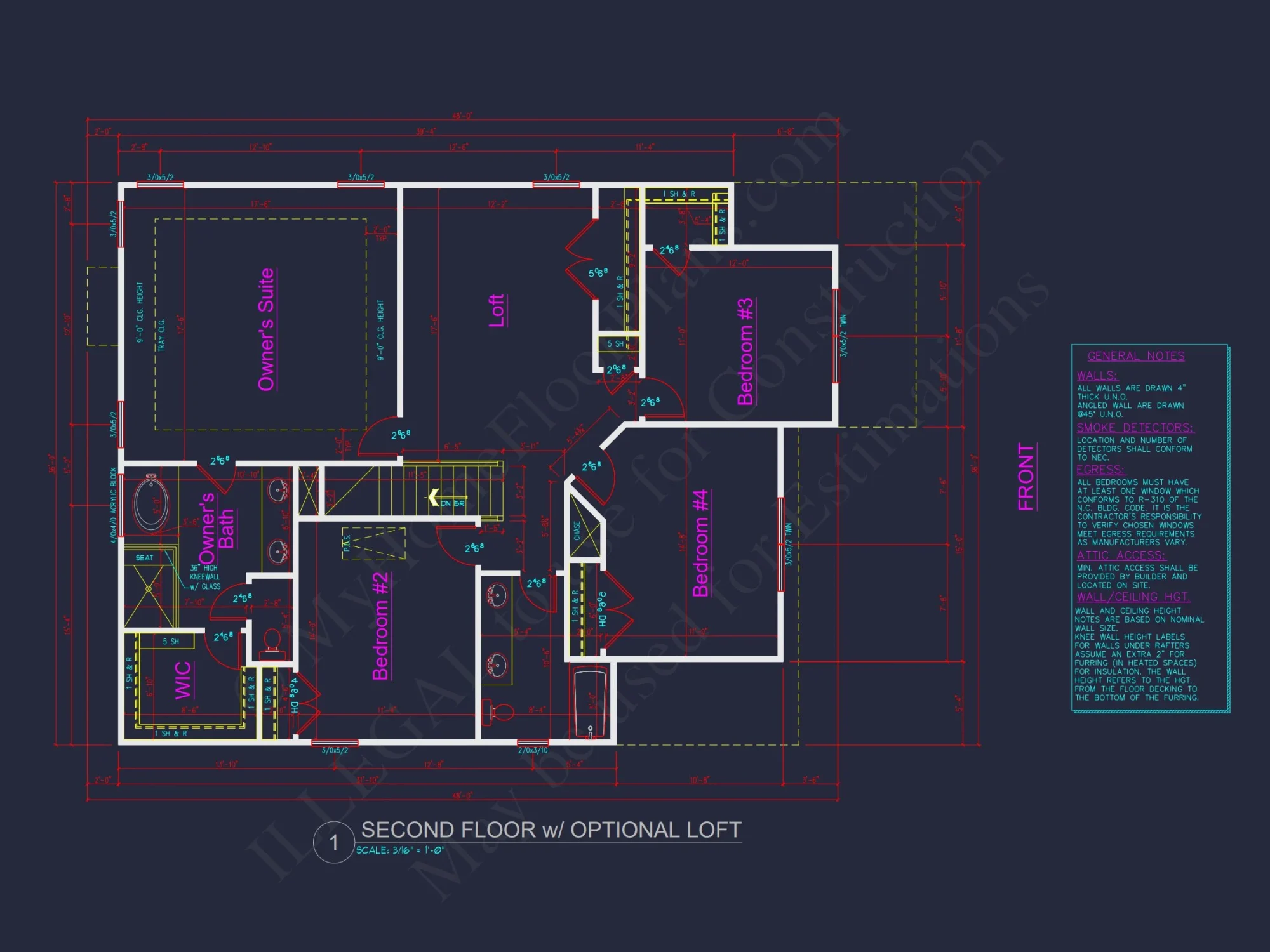 2-Story Traditional house Plan with 4 Bedrooms and Open Floor Plan