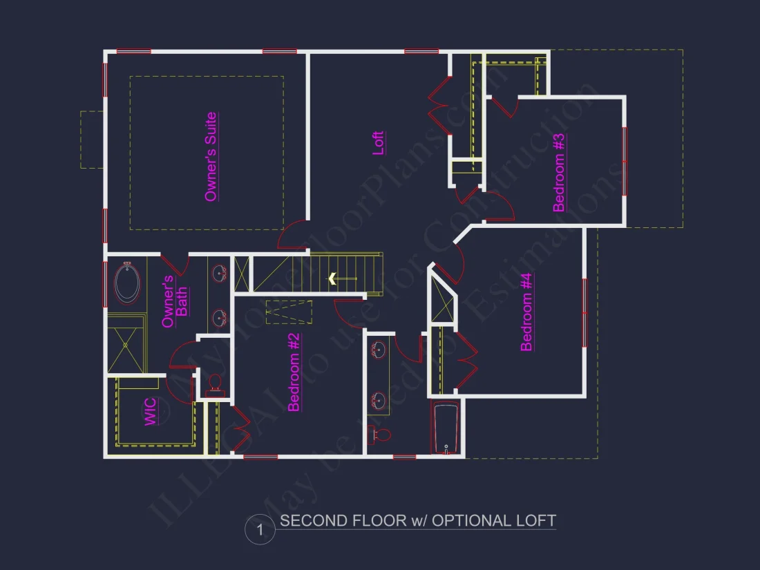 2-Story Traditional house Plan with 4 Bedrooms and Open Floor Plan