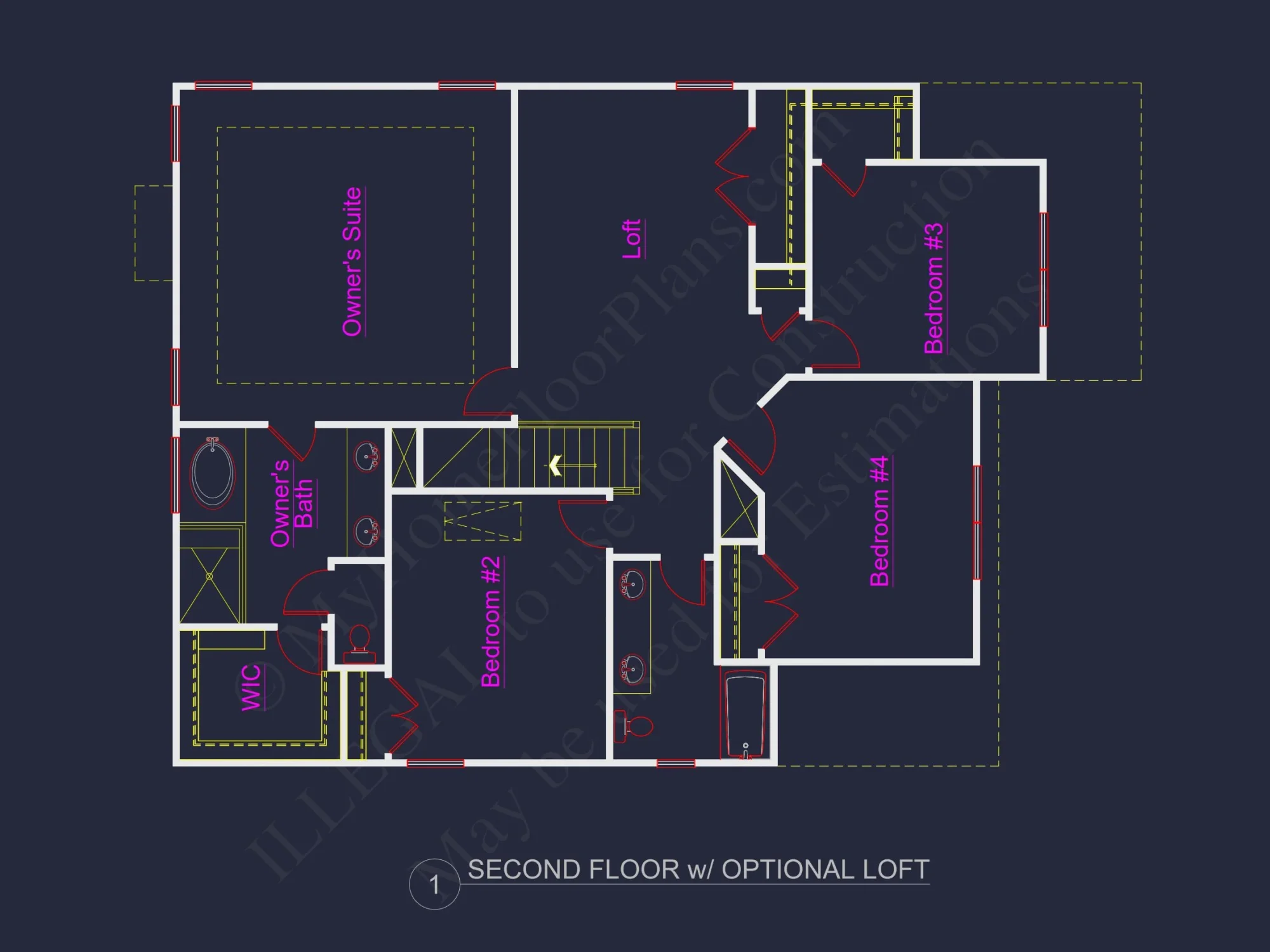 2-Story Traditional house Plan with 4 Bedrooms and Open Floor Plan