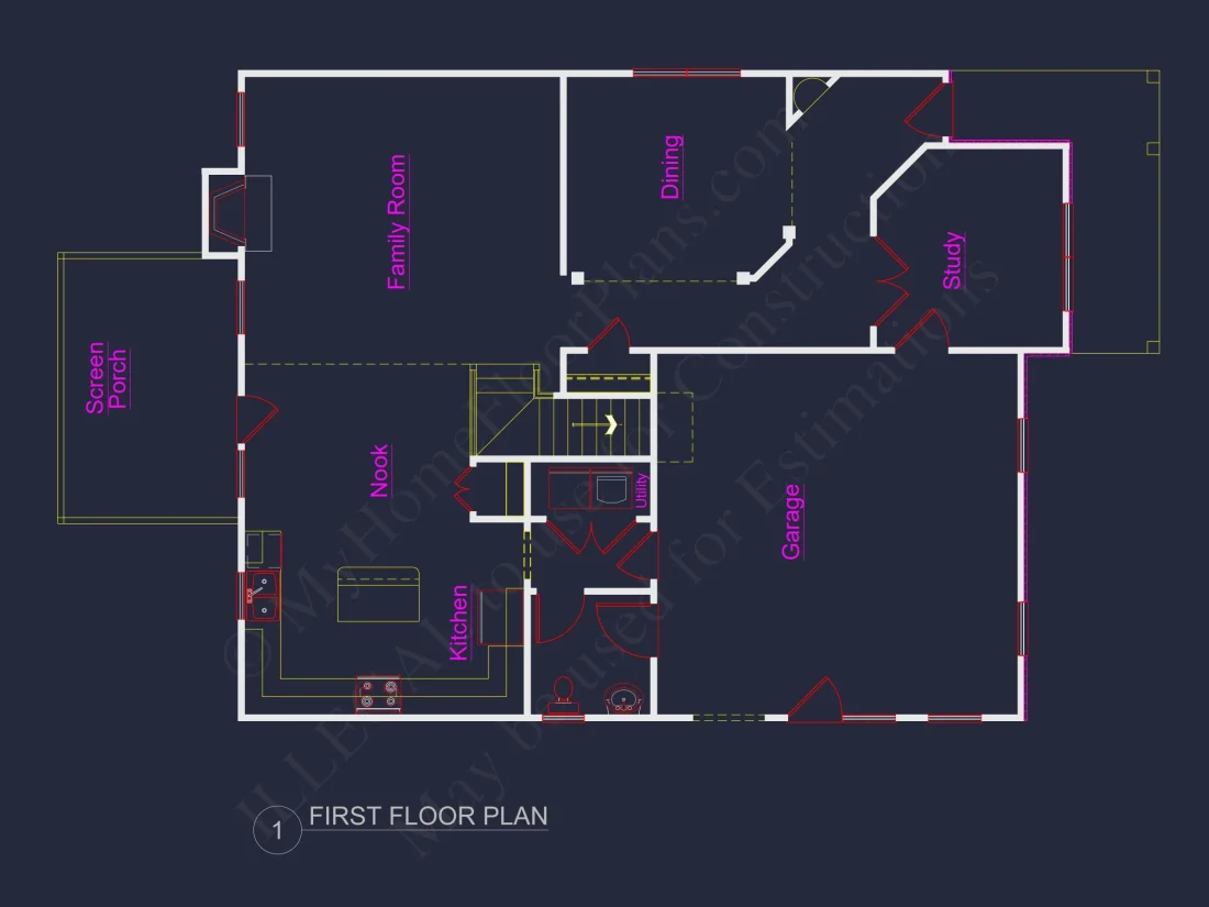 2-Story Traditional house Plan with 4 Bedrooms and Open Floor Plan