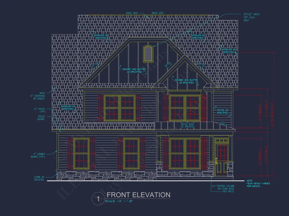 2-Story Traditional house Plan with 4 Bedrooms and Open Floor Plan