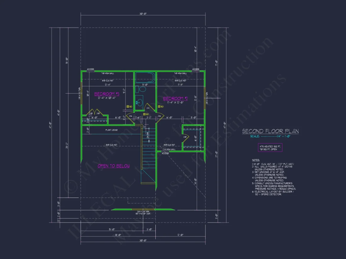 Craftsman house Plan: 2-Story Floor Plan with CAD Designs