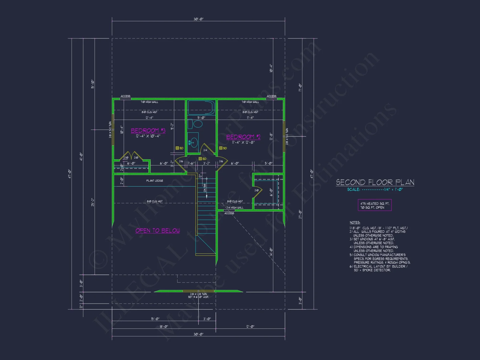 Craftsman house Plan: 2-Story Floor Plan with CAD Designs