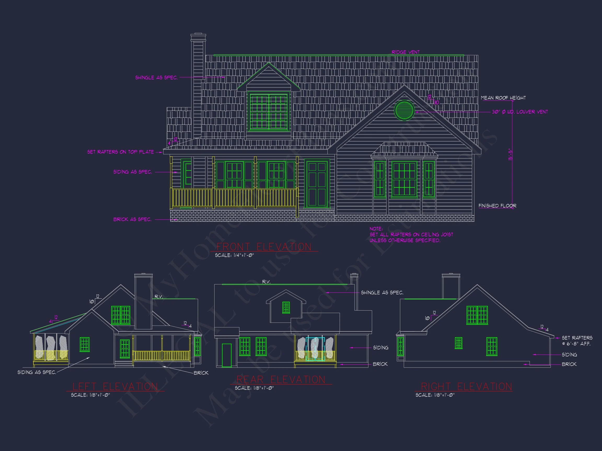 Cape Cod Home Plan - 3-Bed, 2-Bath, 1,850 SF 26 Beautiful 2-Story house Plan with CAD Designs and Blueprint