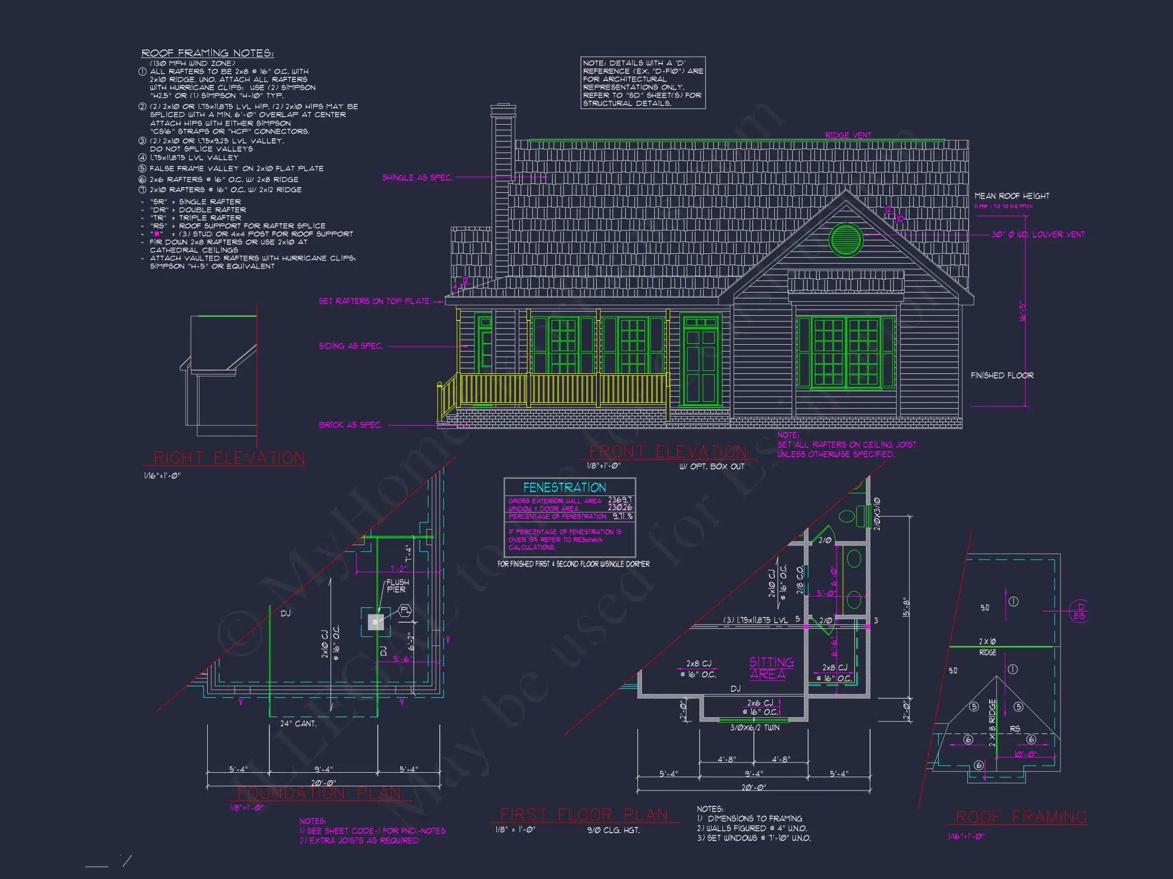 Cape Cod Home Plan - 3-Bed, 2-Bath, 1,850 SF 7 Beautiful 2-Story house Plan with CAD Designs and Blueprint