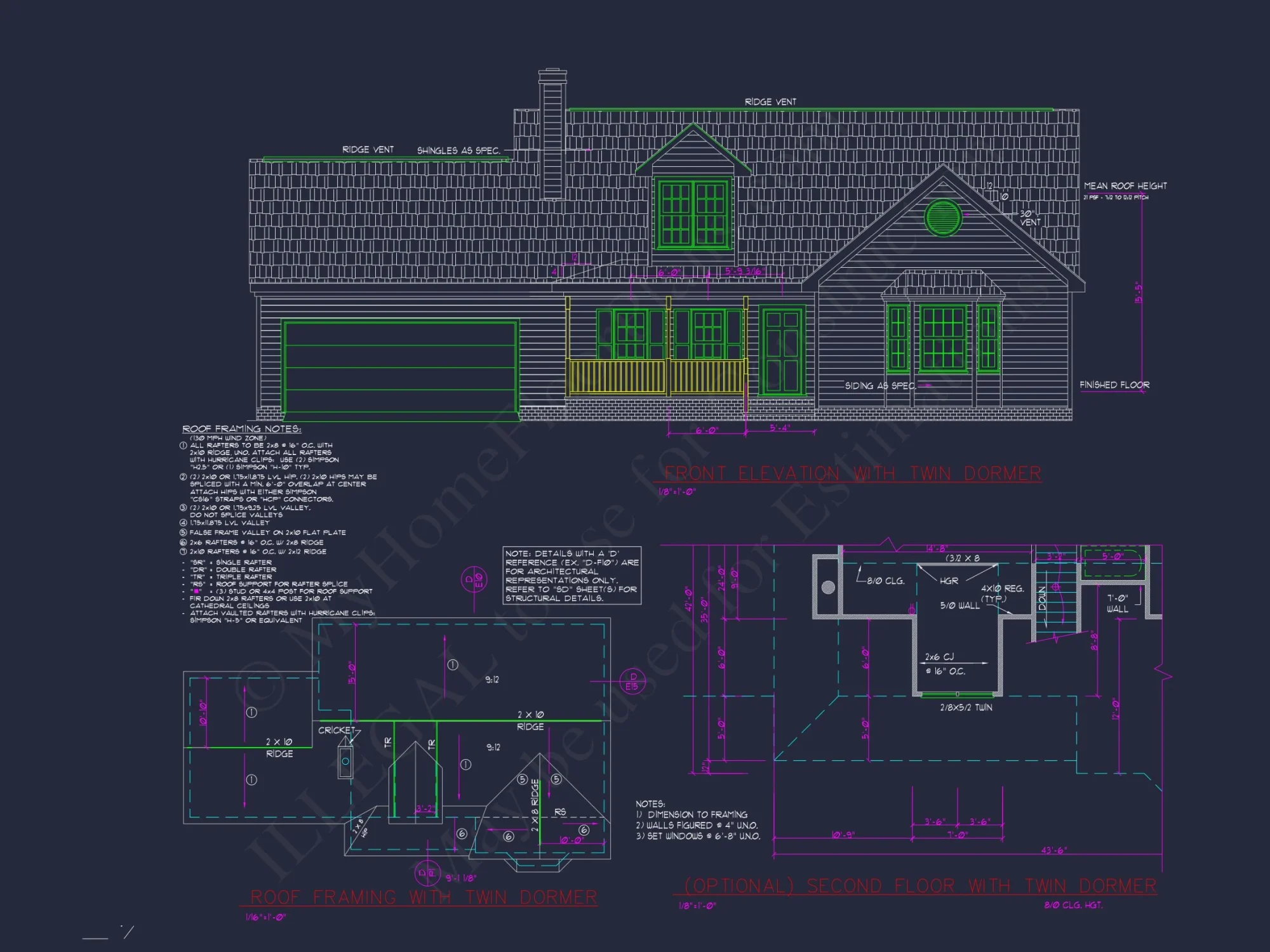 Beautiful 2-Story house Plan with CAD Designs and Blueprint