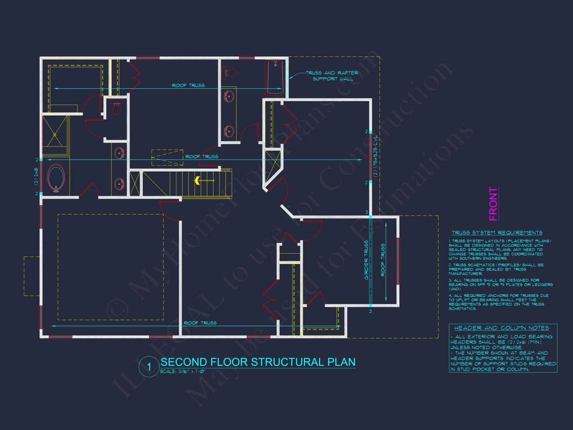 2-Story Traditional house Plan with 4 Bedrooms and Open Floor Plan