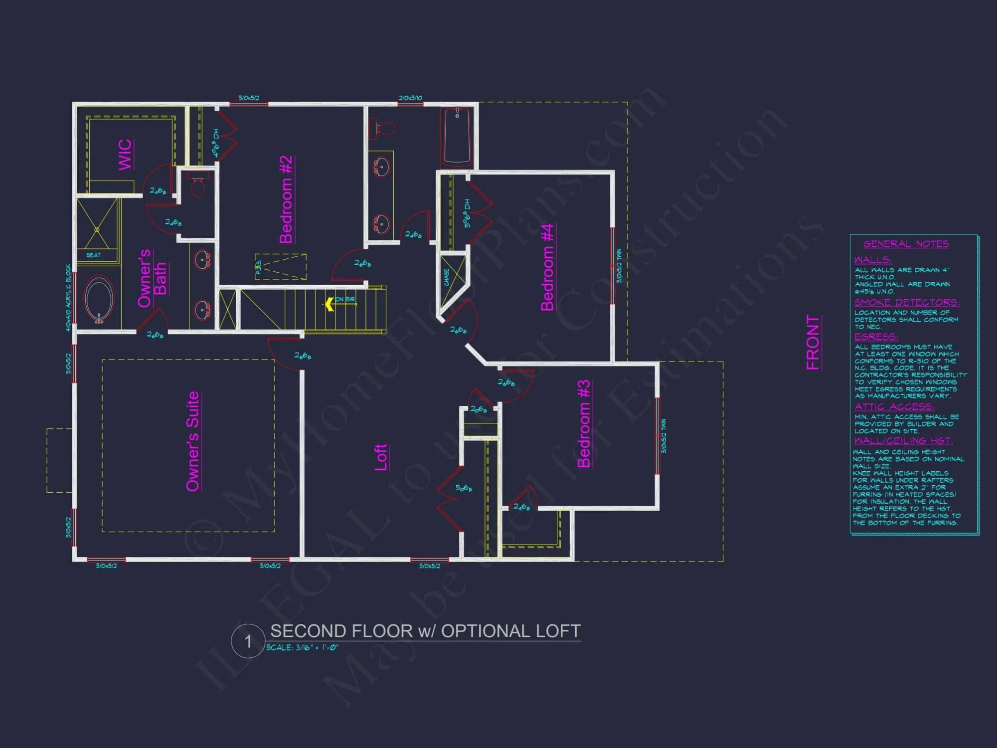 2-Story Traditional house Plan with 4 Bedrooms and Open Floor Plan