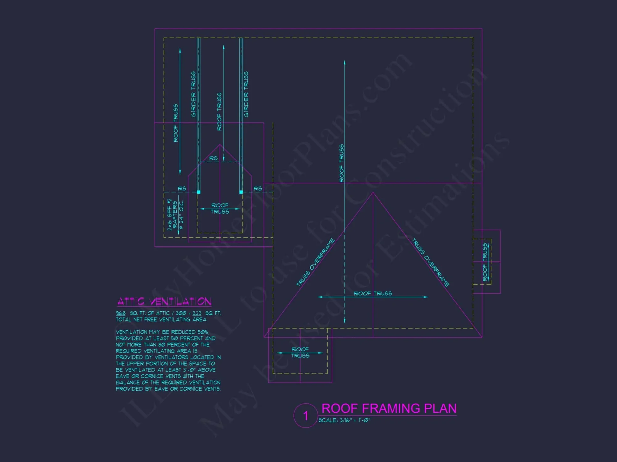 Two-Story 3-Bedroom Traditional house Plan with 2-Car Garage (1875 sq ft)