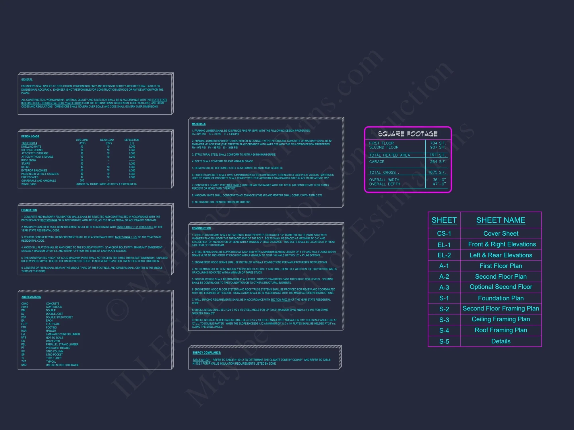 Two-Story 3-Bedroom Traditional house Plan with 2-Car Garage (1875 sq ft)