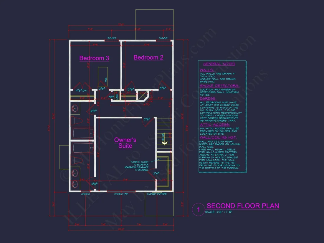 2-Story 3-Bedroom house Plan with Patio - 1384 Sq Ft