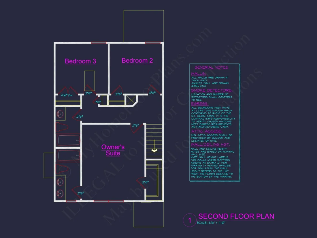 2-Story 3-Bedroom house Plan with Patio - 1384 Sq Ft