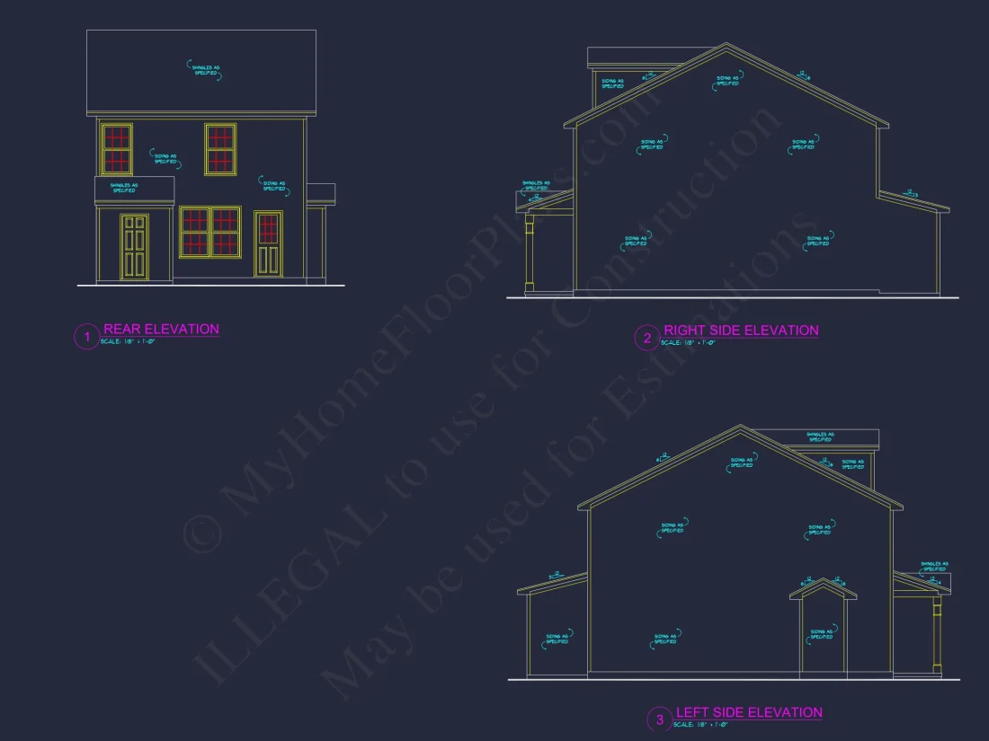 2-Story 3-Bedroom house Plan with Patio - 1384 Sq Ft
