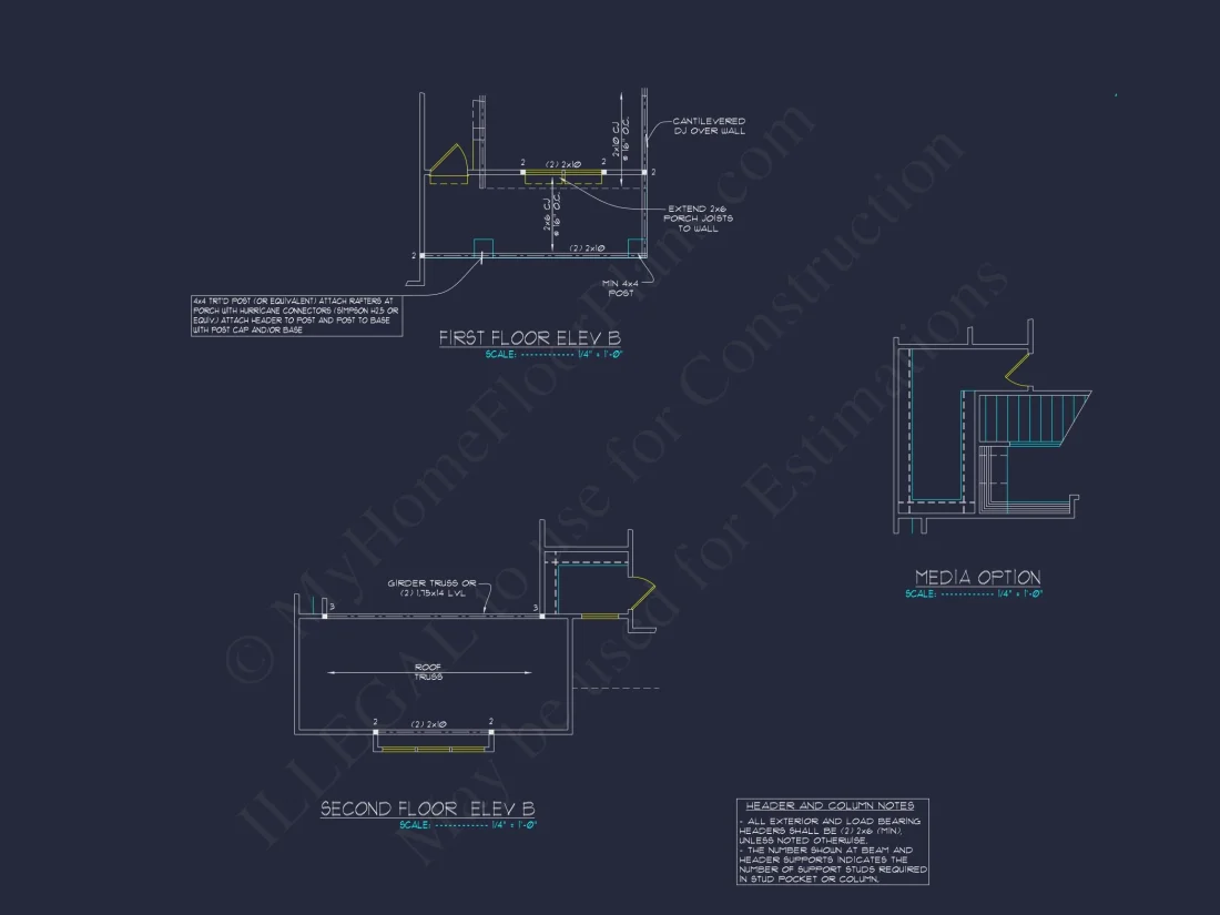 2 Story 3 Bed, 3 Bath house Plan & Blueprint Design