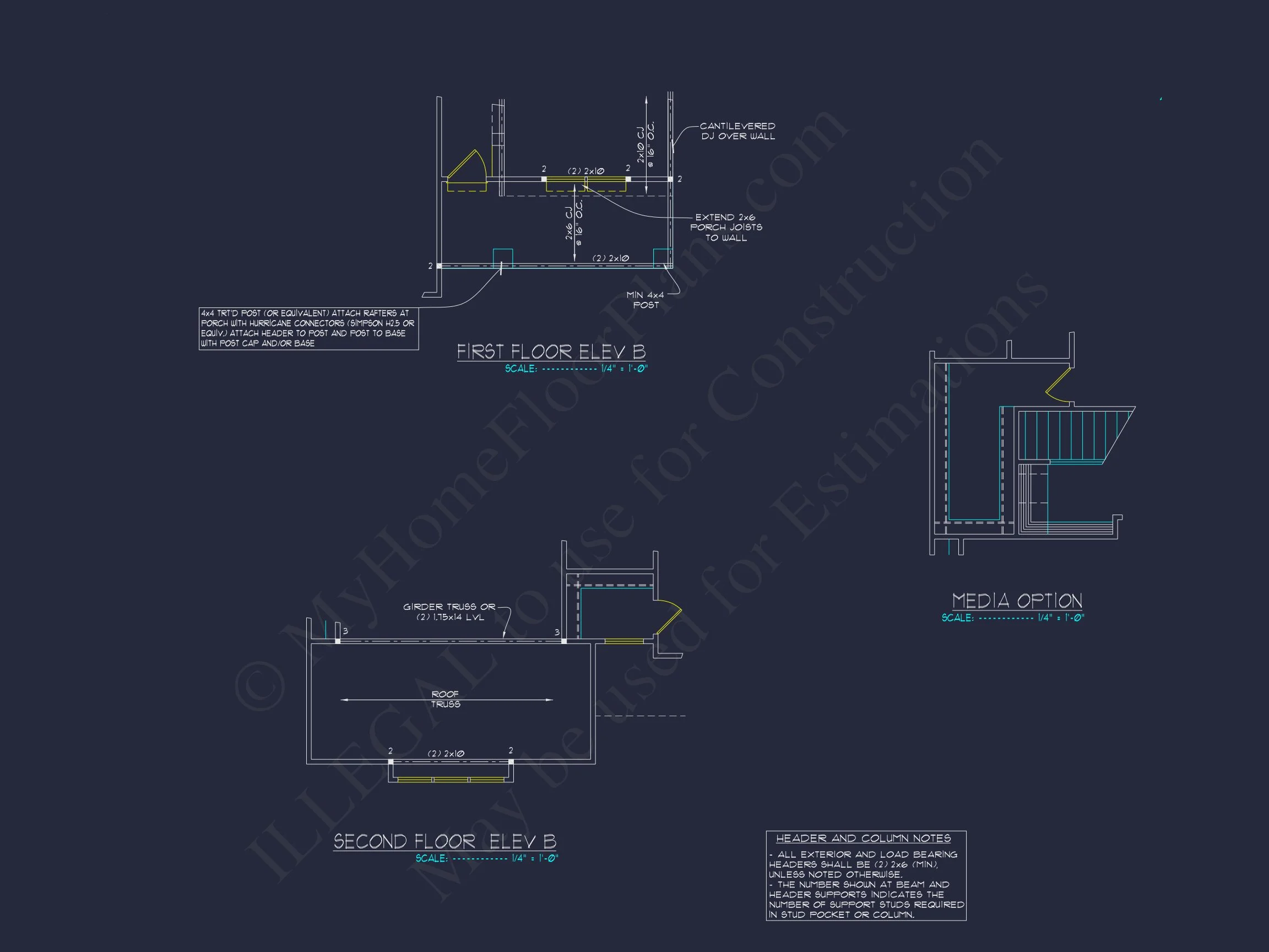 9-1463 HOUSE PLAN - 2 Story 3 Bed, 3 Bath House Plan & Blueprint Design | 2412 Sq Ft 13 2 Story 3 Bed, 3 Bath house Plan & Blueprint Design