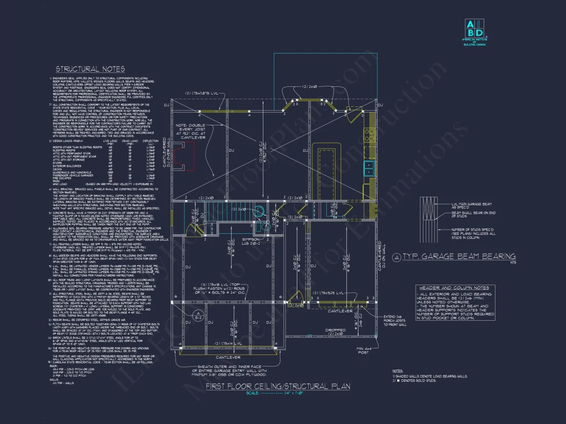 2 Story 3 Bed, 3 Bath house Plan & Blueprint Design