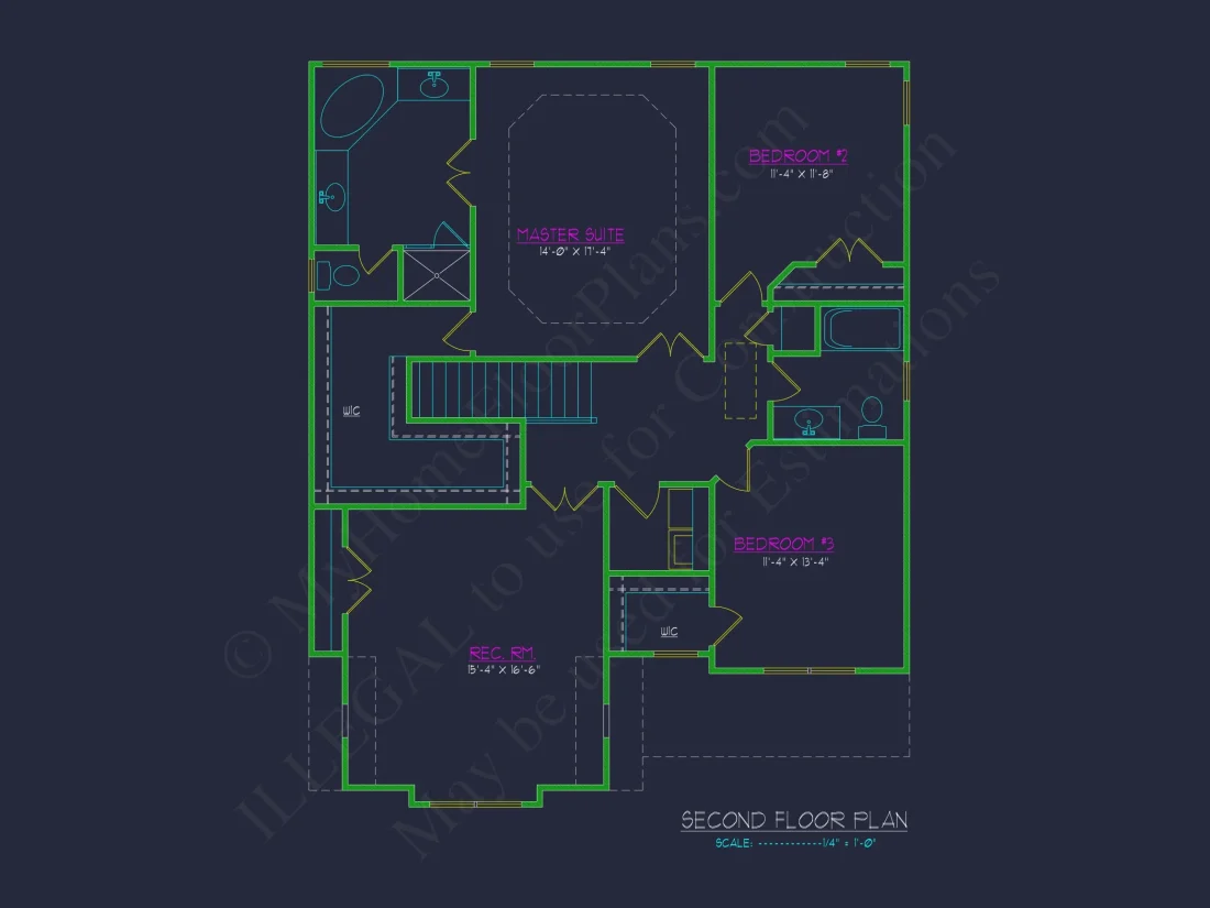 2 Story 3 Bed, 3 Bath house Plan & Blueprint Design