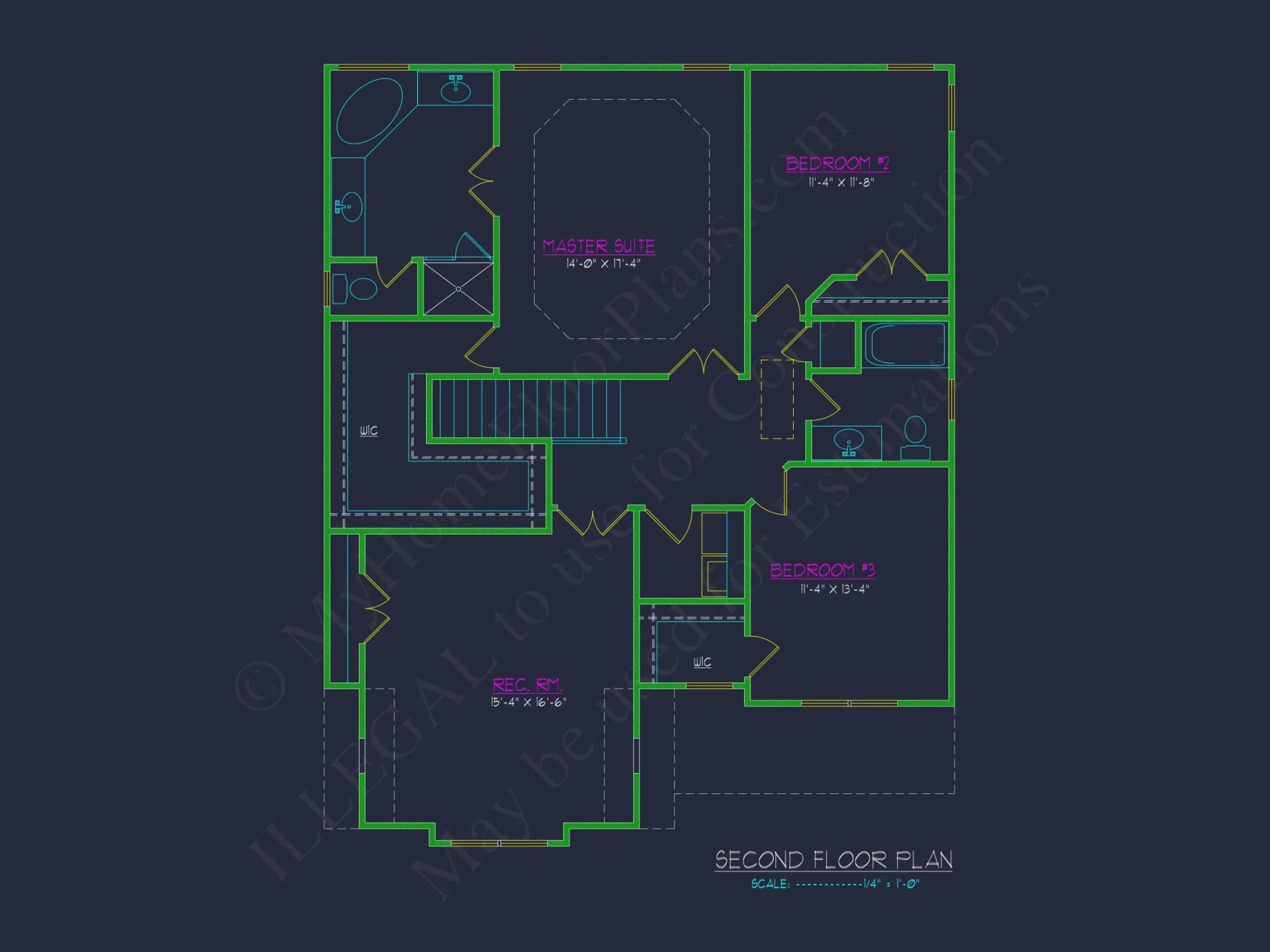 2 Story 3 Bed, 3 Bath house Plan & Blueprint Design