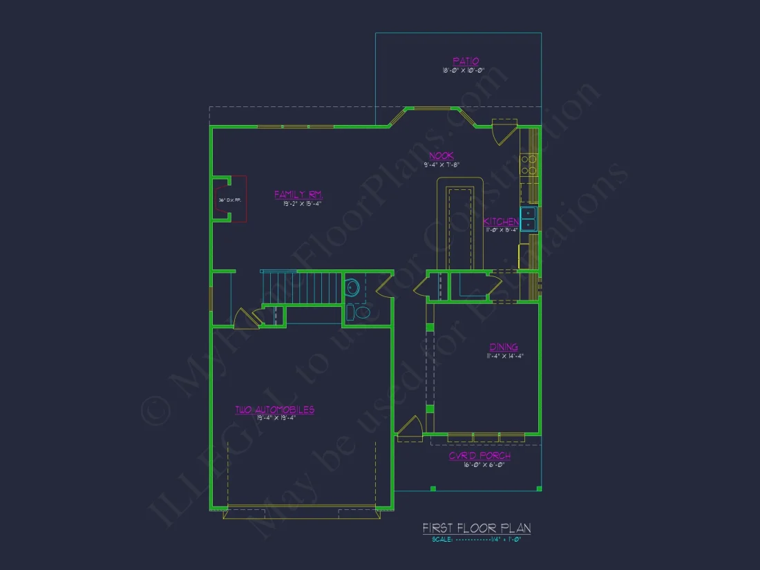 2 Story 3 Bed, 3 Bath house Plan & Blueprint Design