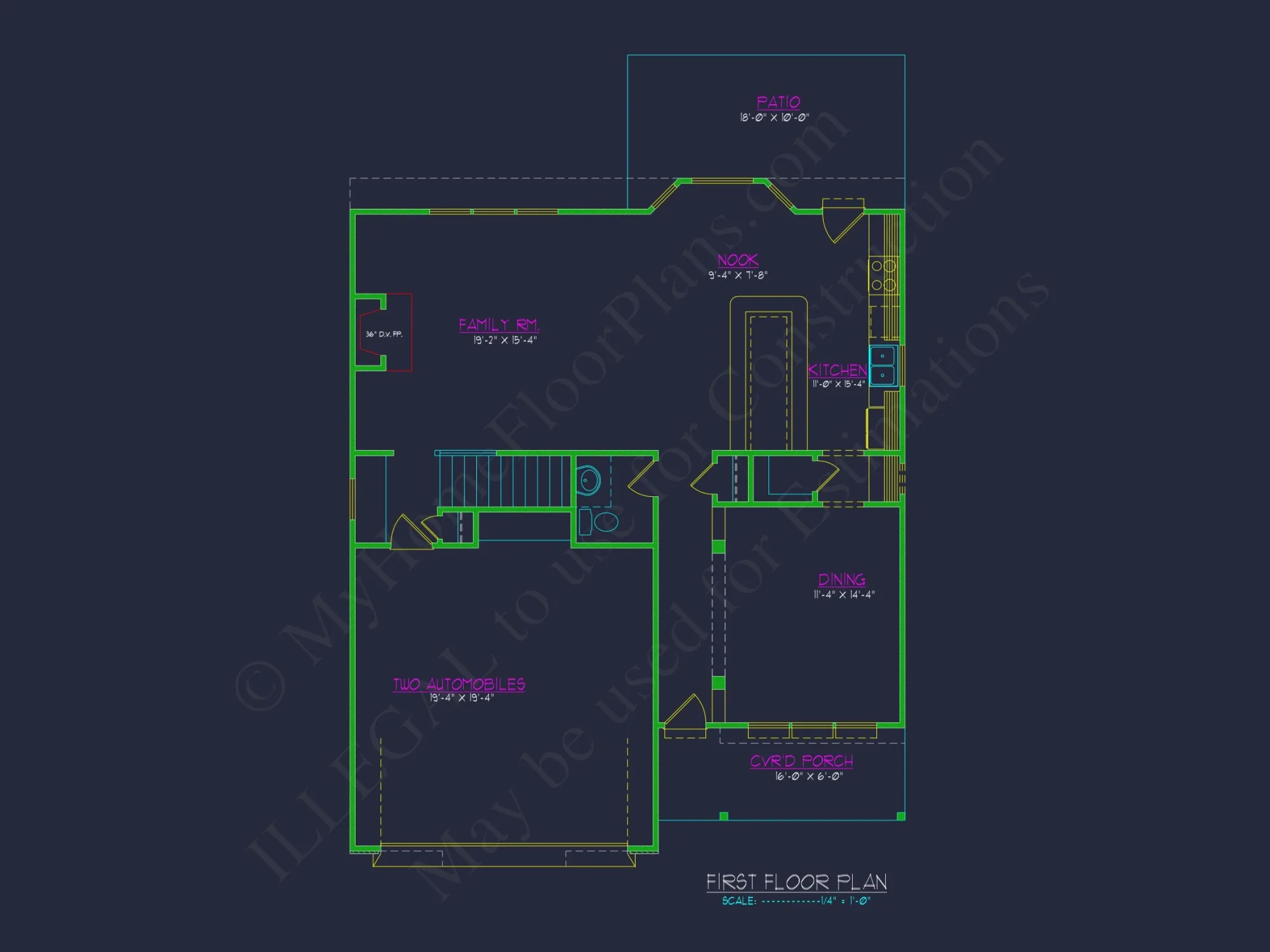 2 Story 3 Bed, 3 Bath house Plan & Blueprint Design