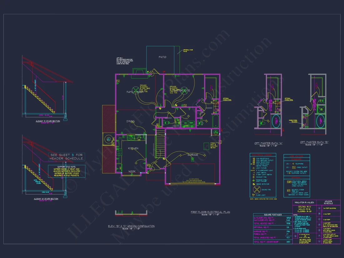 Modern Suburban house Plan with 2 Stories and Open Floor Design