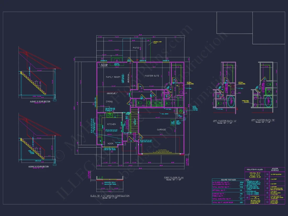Modern Suburban house Plan with 2 Stories and Open Floor Design