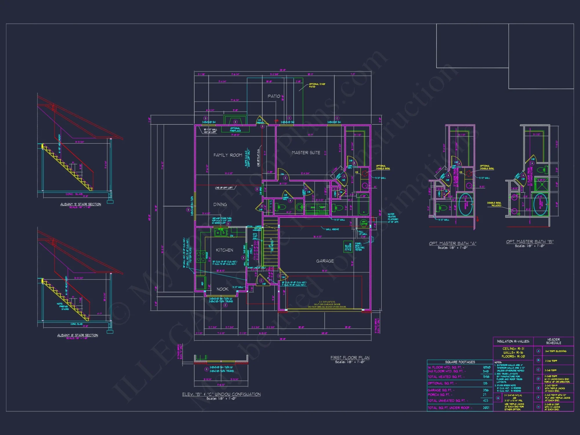 Modern Suburban house Plan with 2 Stories and Open Floor Design