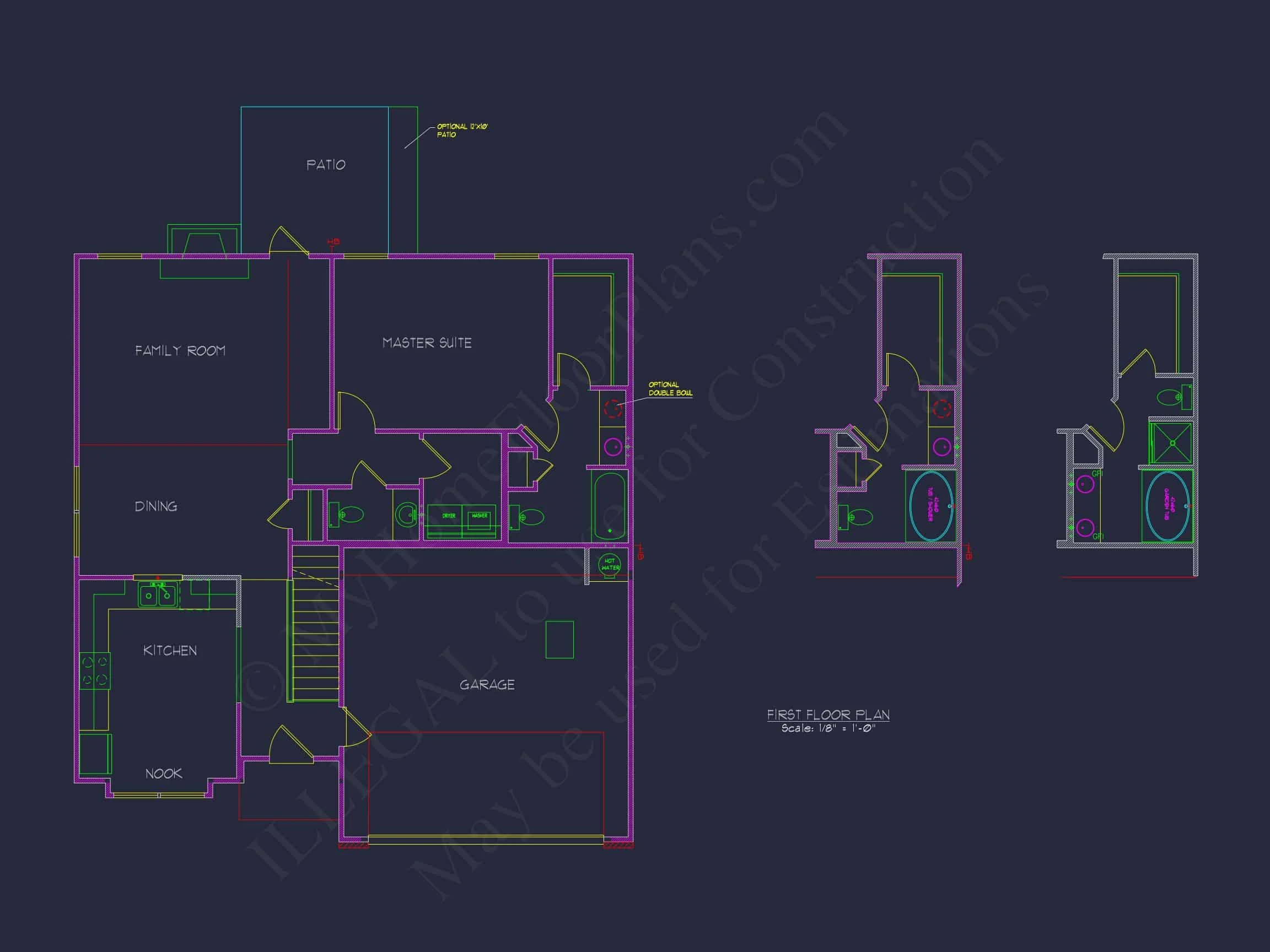 Modern Suburban house Plan with 2 Stories and Open Floor Design