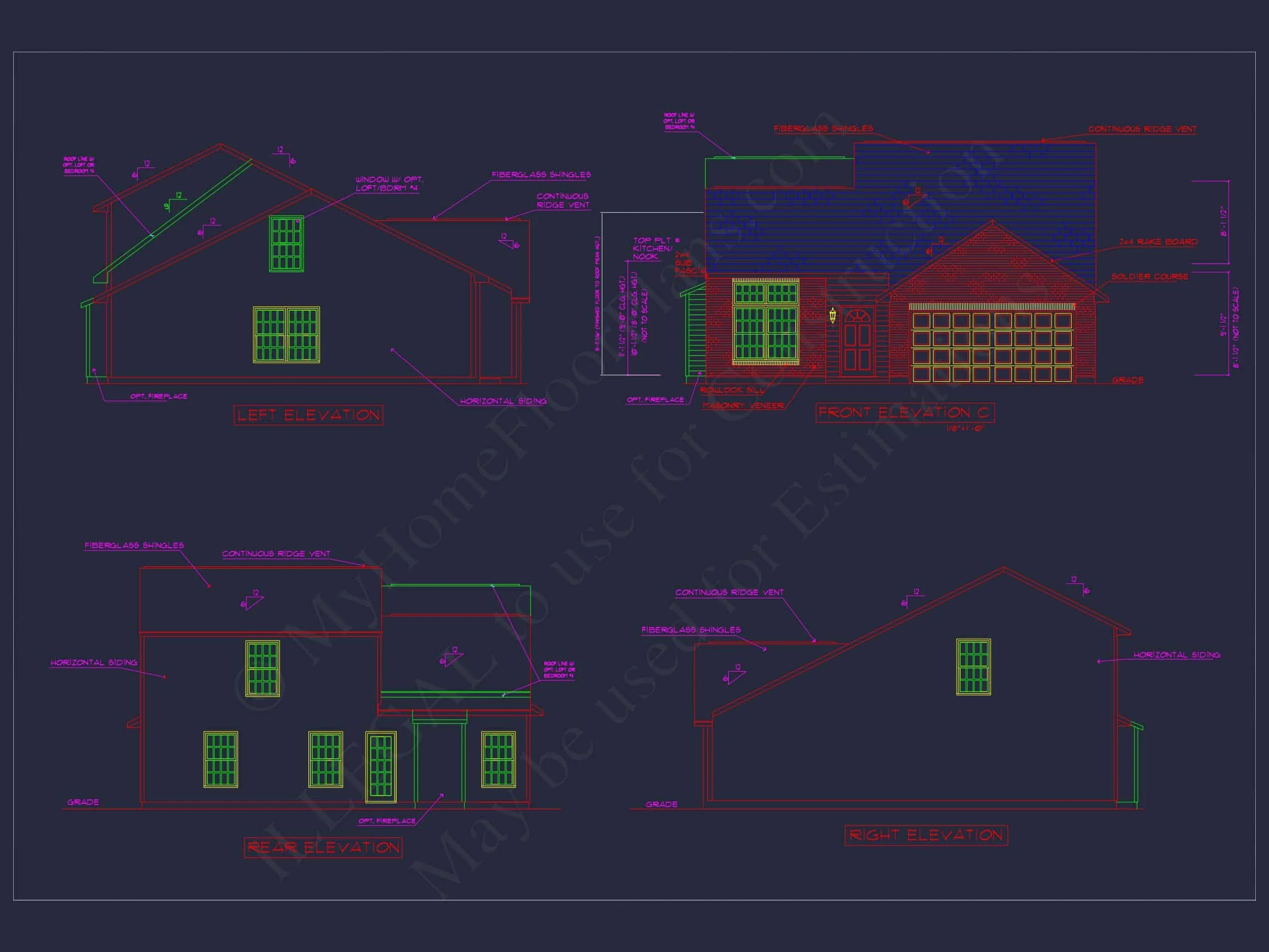 Modern Suburban house Plan with 2 Stories and Open Floor Design