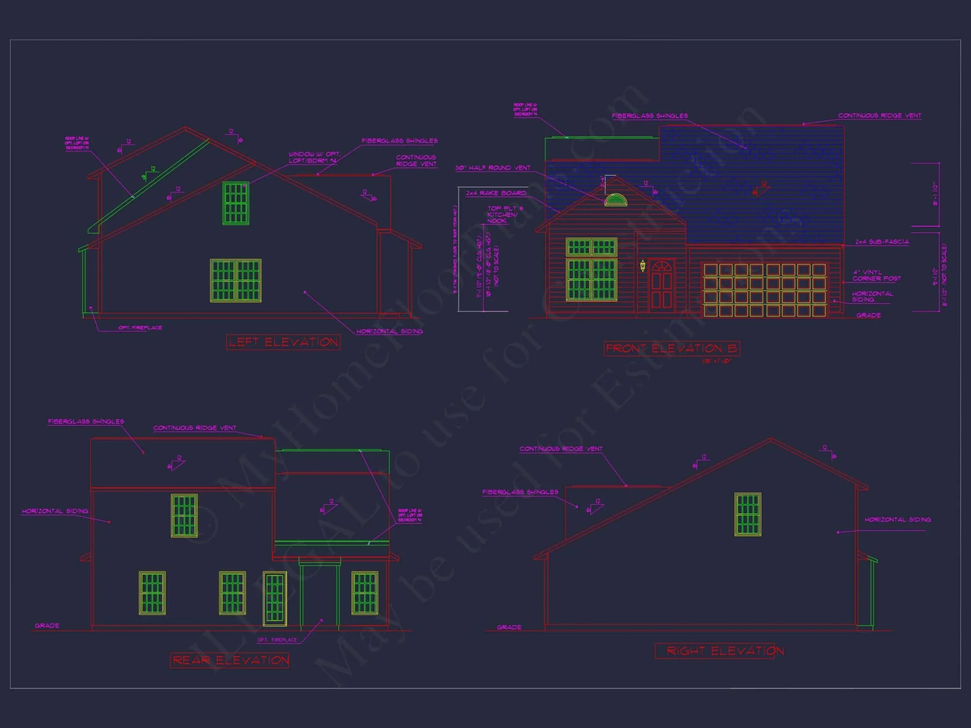 Modern Suburban house Plan with 2 Stories and Open Floor Design