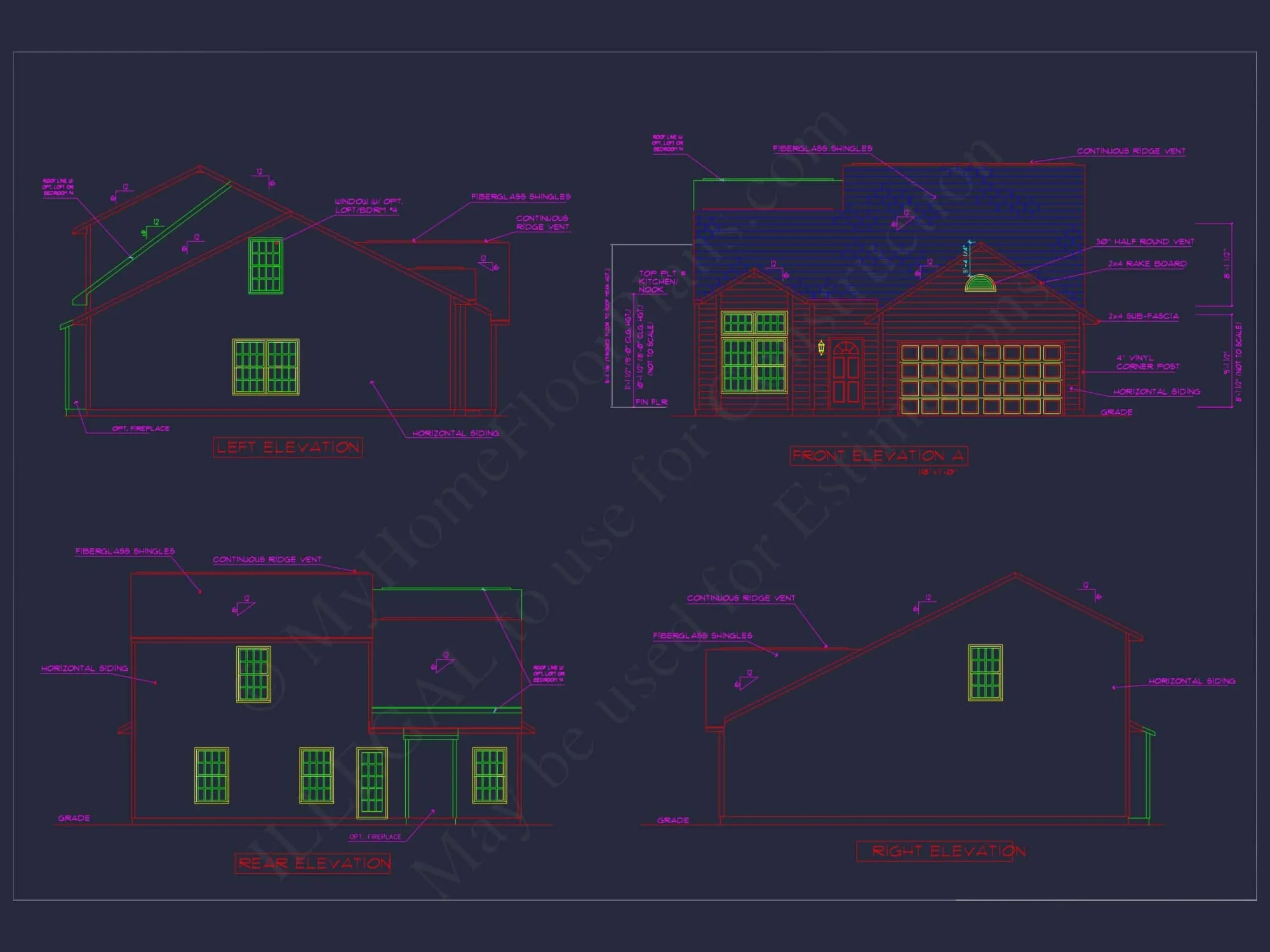 Modern Suburban house Plan with 2 Stories and Open Floor Design
