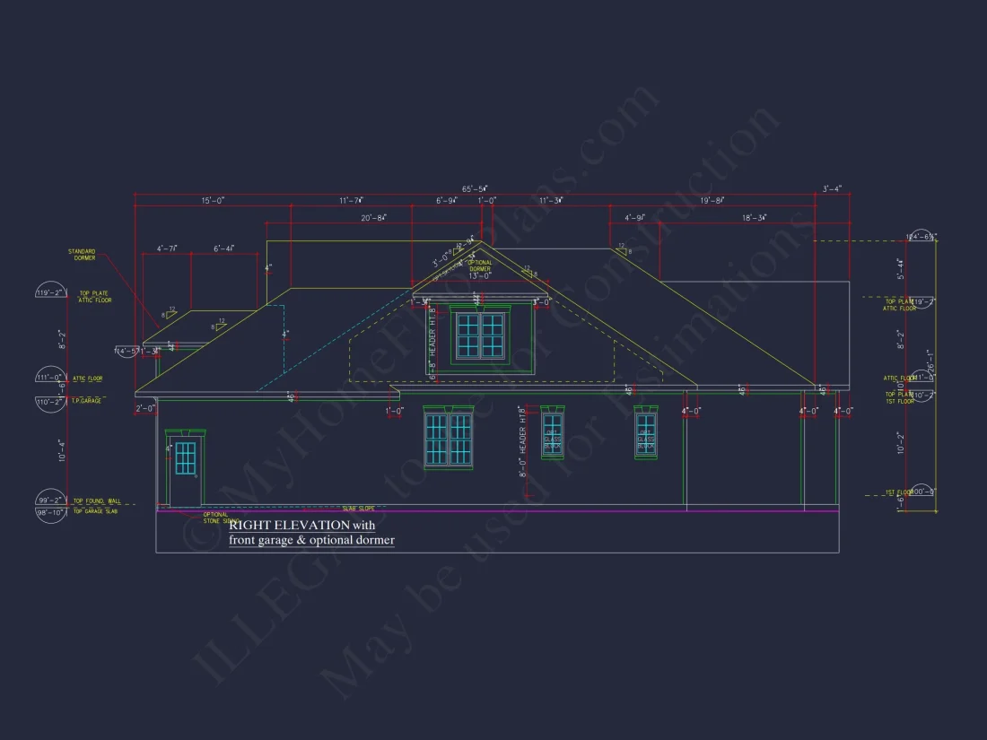 2-Story Craftsman house Plan w/Open Floor Plan (2605 Sq Ft)