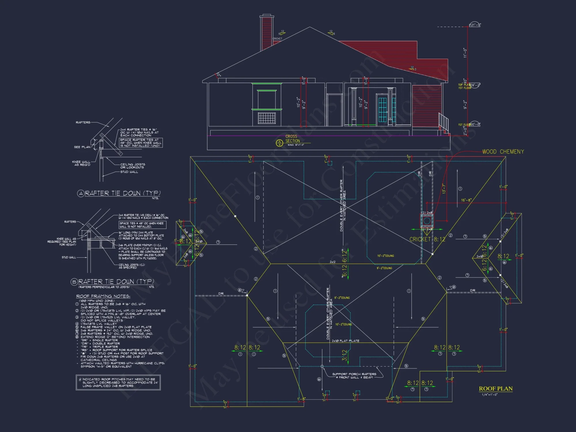 Traditional Ranch house Plan - 2539 Sq Ft - 4 Bed, 3 Bath - Blueprint & CAD Designs