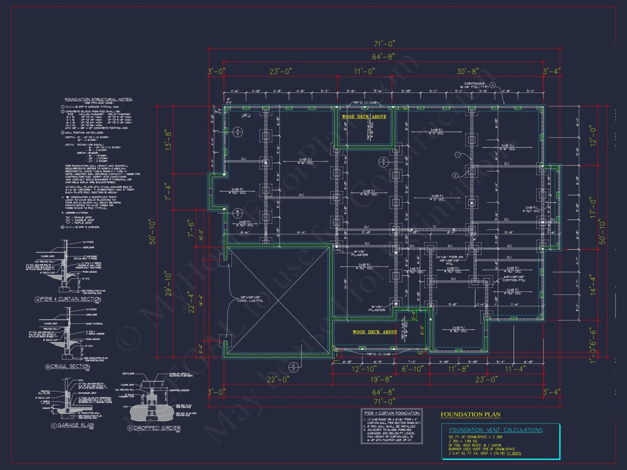 Traditional Ranch house Plan - 2539 Sq Ft - 4 Bed, 3 Bath - Blueprint & CAD Designs