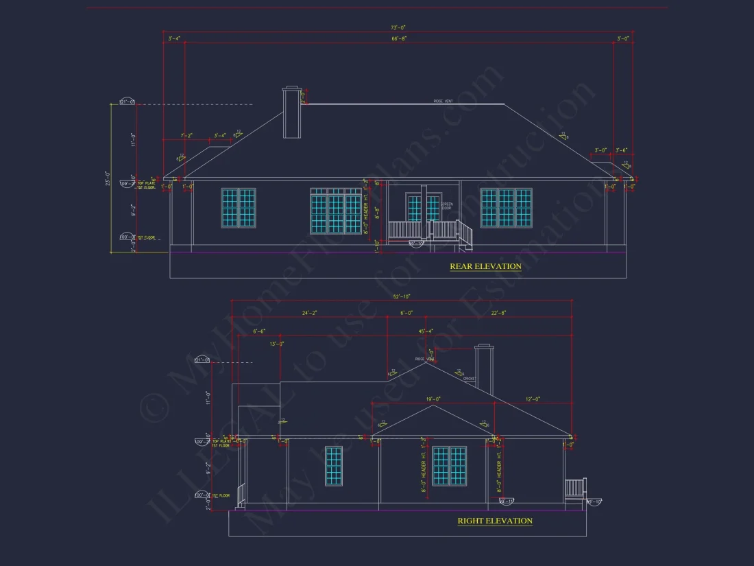 Traditional Ranch house Plan - 2539 Sq Ft - 4 Bed, 3 Bath - Blueprint & CAD Designs
