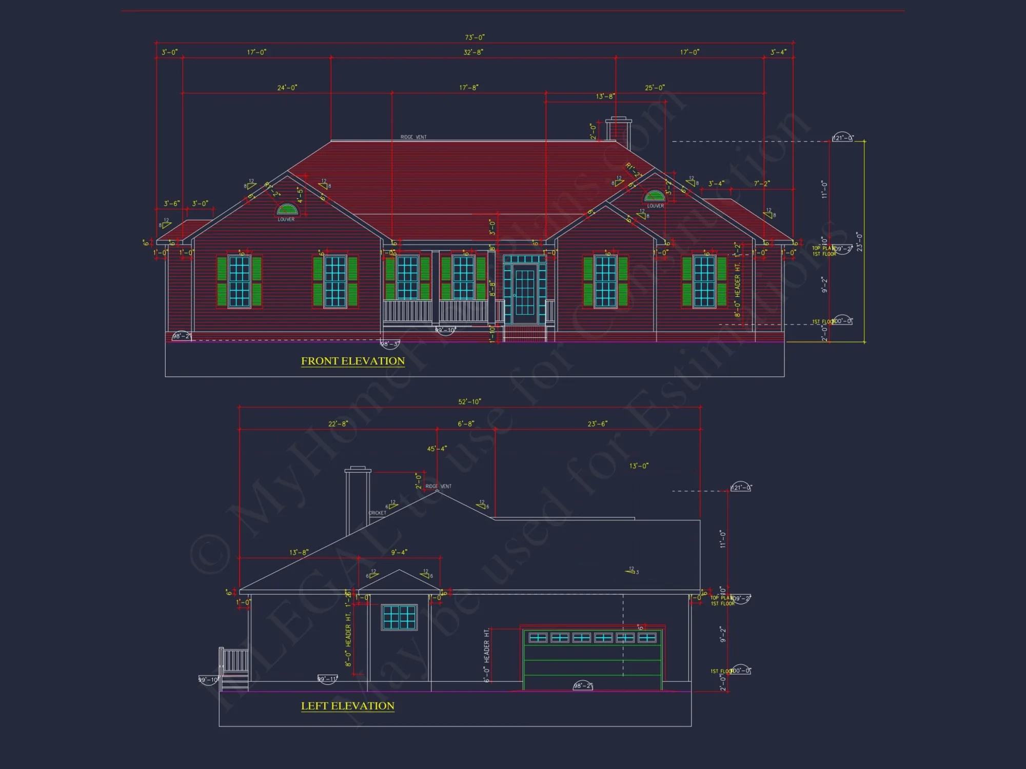 Traditional Ranch house Plan - 2539 Sq Ft - 4 Bed, 3 Bath - Blueprint & CAD Designs