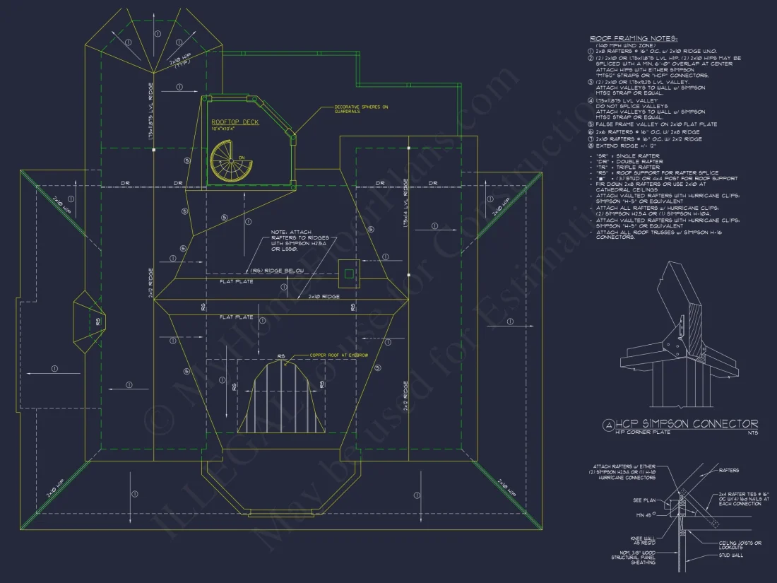 Beach house Plan w/Elevator, 4 Beds, 3 Baths, & Garage