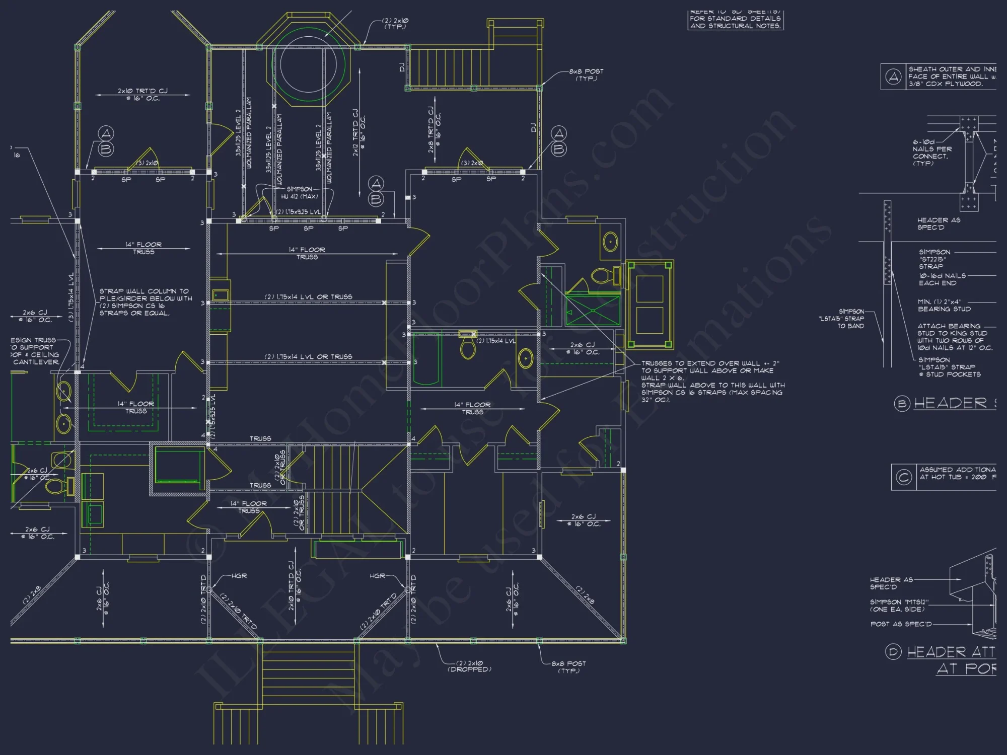 Beach house Plan w/Elevator, 4 Beds, 3 Baths, & Garage