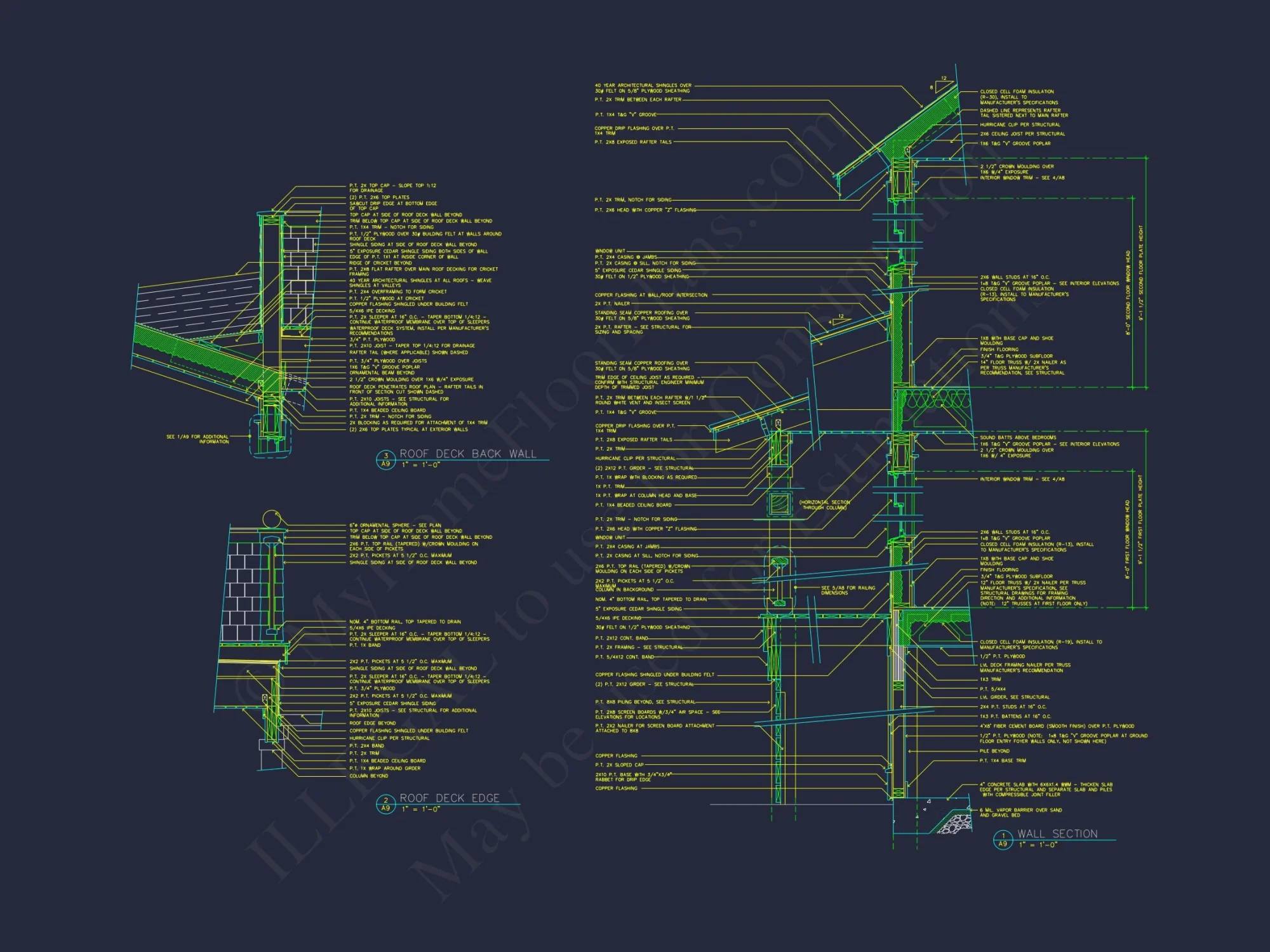 Beach house Plan w/Elevator, 4 Beds, 3 Baths, & Garage