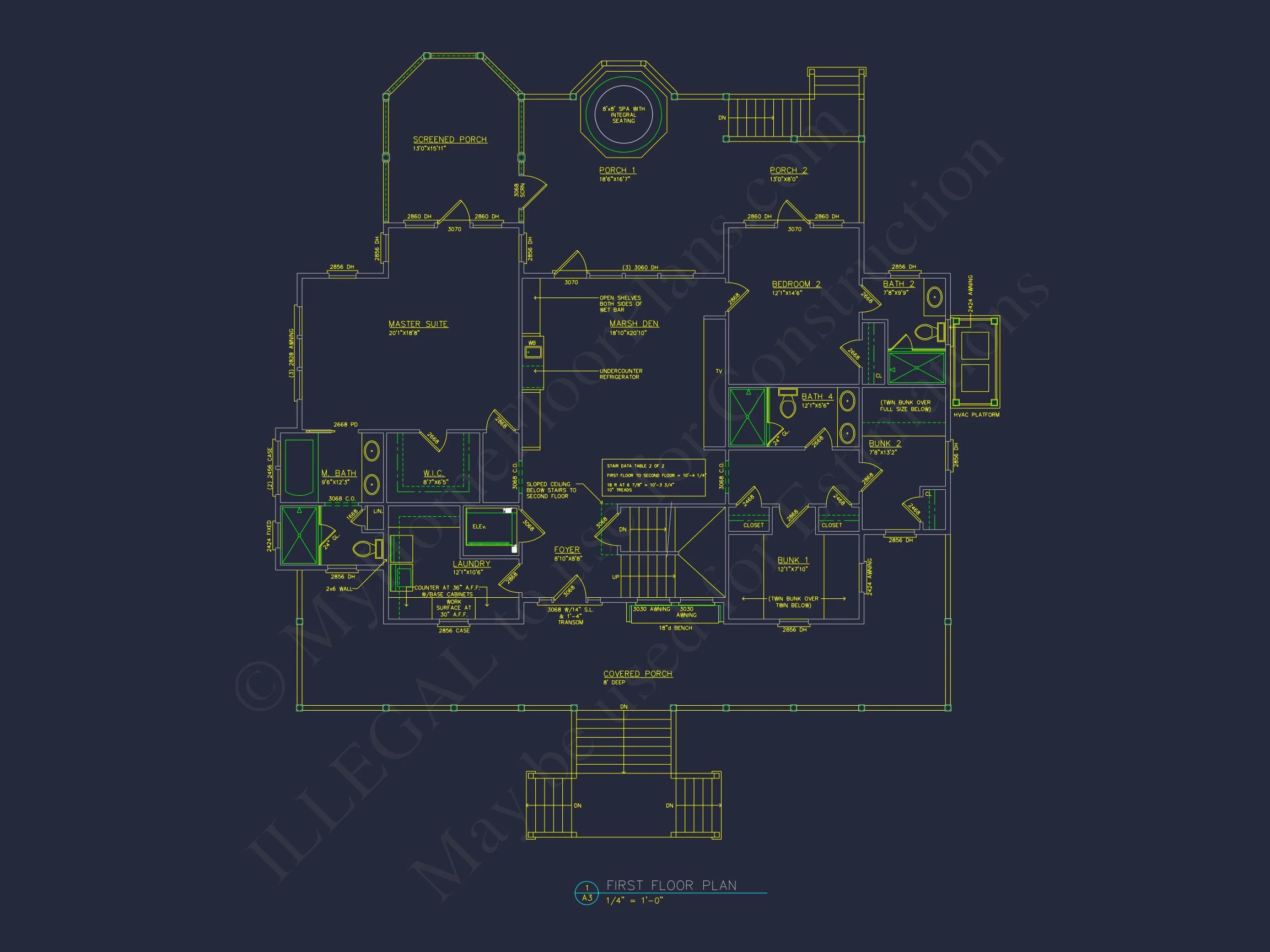 9-1226 HOUSE PLAN - Coastal Farmhouse Home Plan - 4-Bed, 3-Bath, 3,200 SF 8 Beach house Plan w/Elevator, 4 Beds, 3 Baths, & Garage
