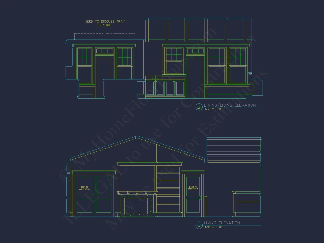 Beach house Plan w/Elevator, 4 Beds, 3 Baths, & Garage