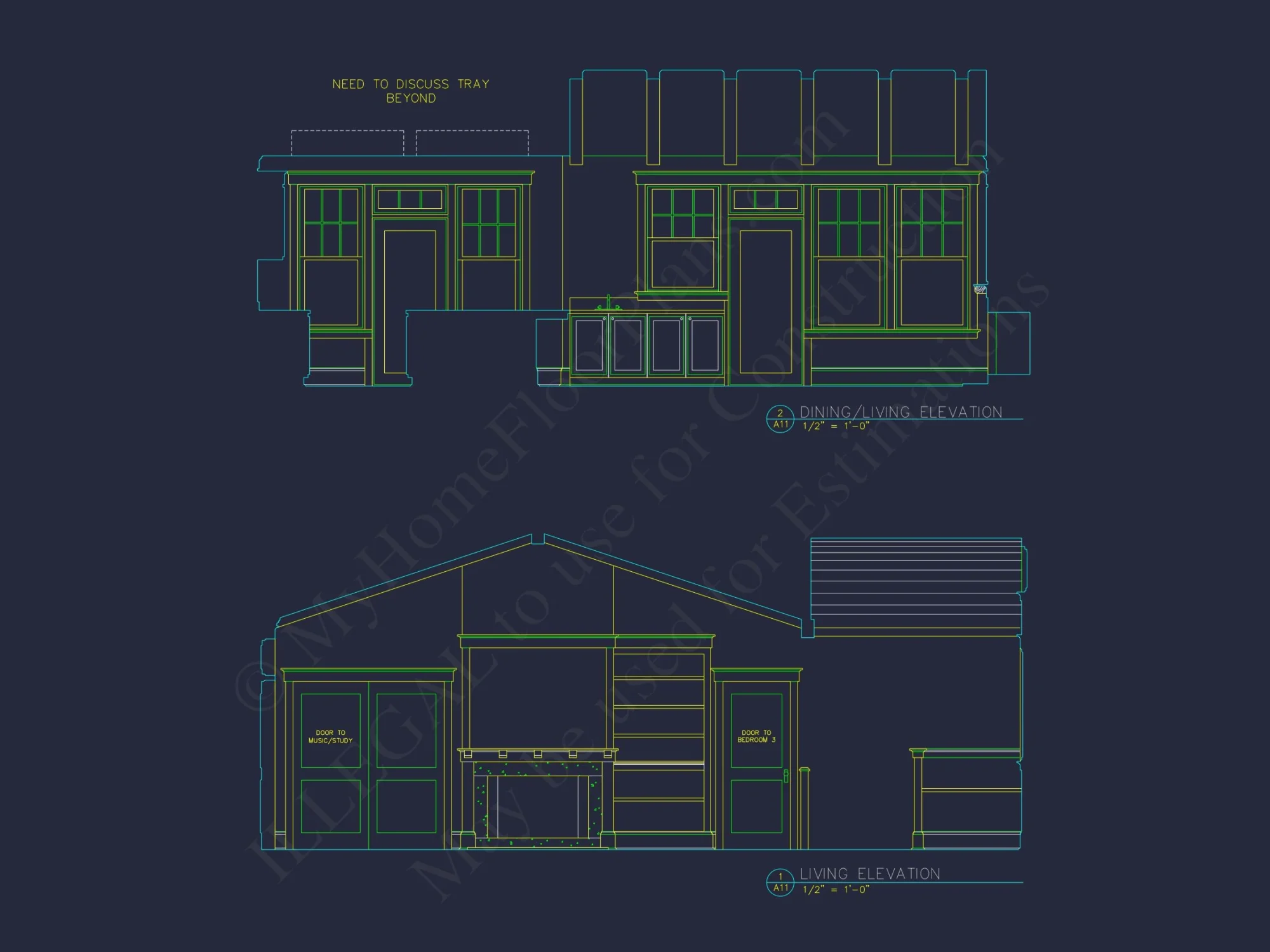 Beach house Plan w/Elevator, 4 Beds, 3 Baths, & Garage