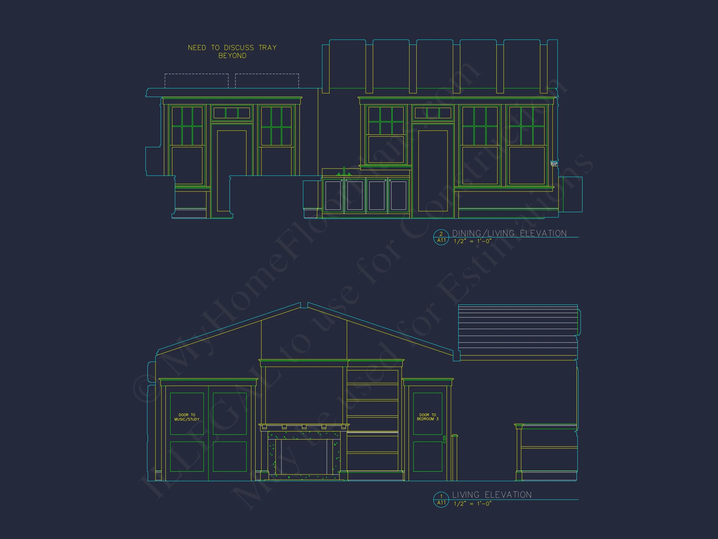 9-1226 HOUSE PLAN - Coastal Farmhouse Home Plan - 4-Bed, 3-Bath, 3,200 SF 5 Beach house Plan w/Elevator, 4 Beds, 3 Baths, & Garage