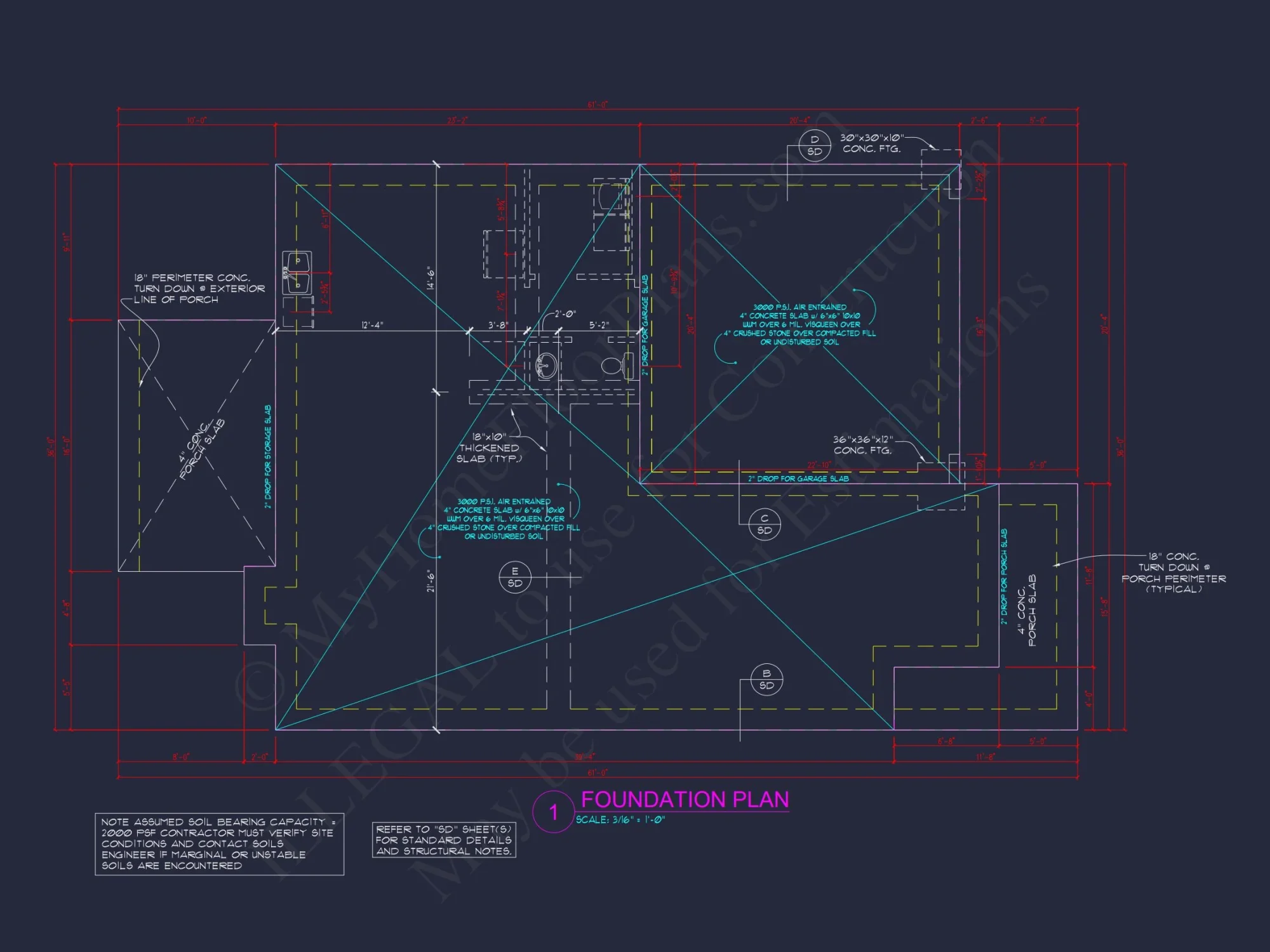 2 Story Craftsman house Plan - 2525 Sq Ft, 4 Beds, 3 Baths, 2 Car Garage Blueprint Design
