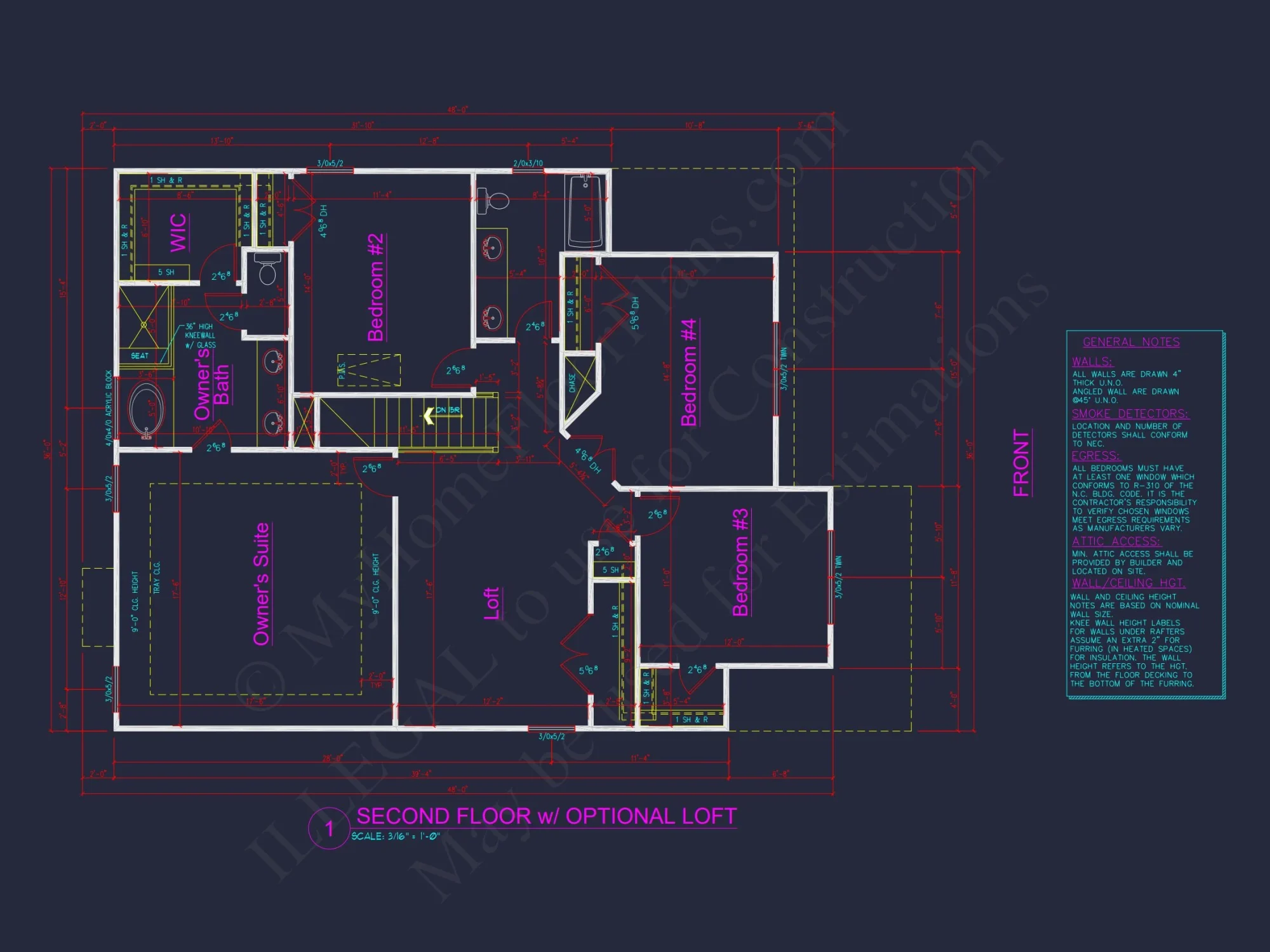 2 Story Craftsman house Plan - 2525 Sq Ft, 4 Beds, 3 Baths, 2 Car Garage Blueprint Design