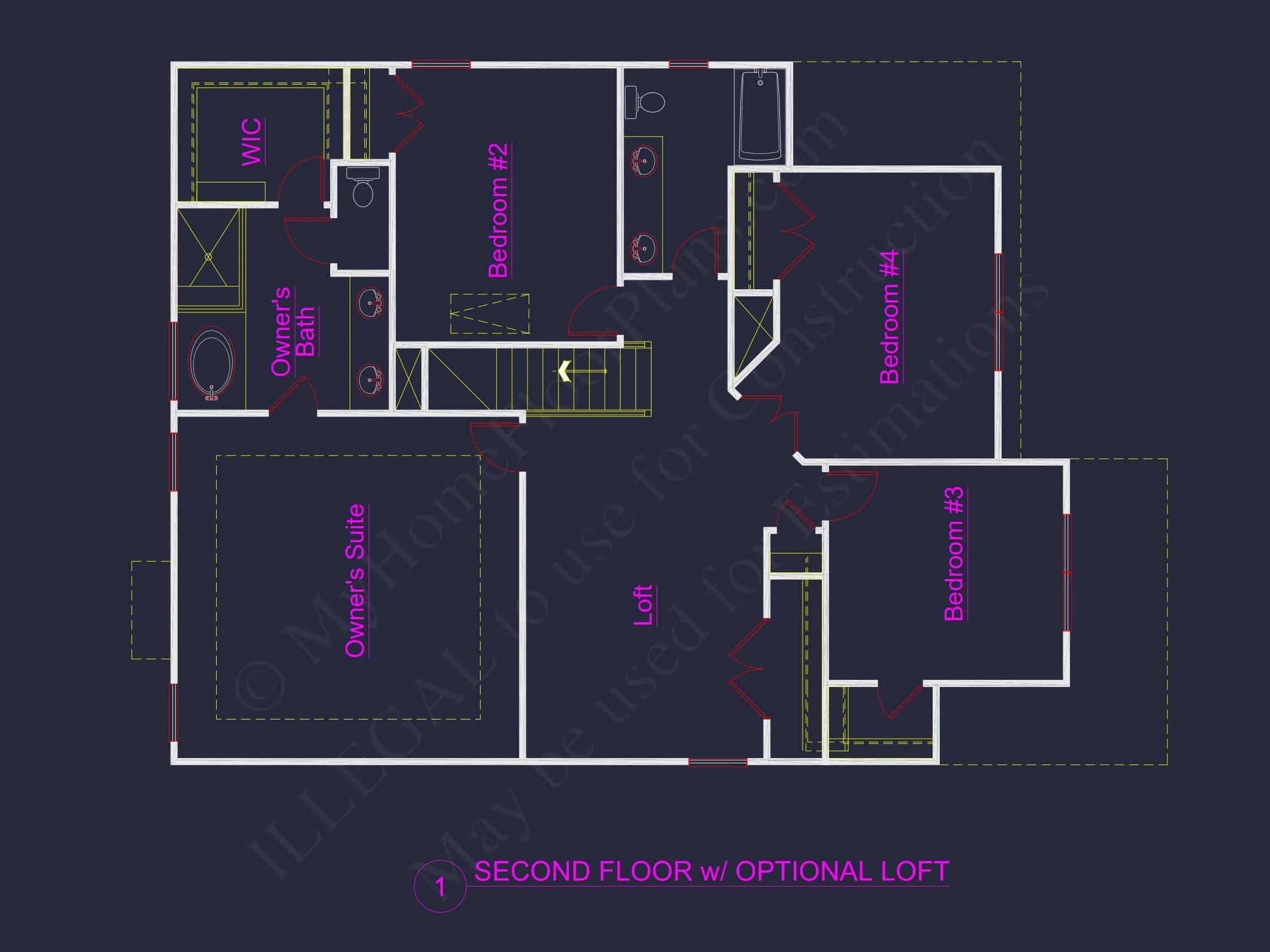 9-1202A HOUSE PLAN -Modern Farmhouse Plan - 4-Bed, 3-Bath, 2,525 SF 8 2 Story Craftsman house Plan - 2525 Sq Ft, 4 Beds, 3 Baths, 2 Car Garage Blueprint Design