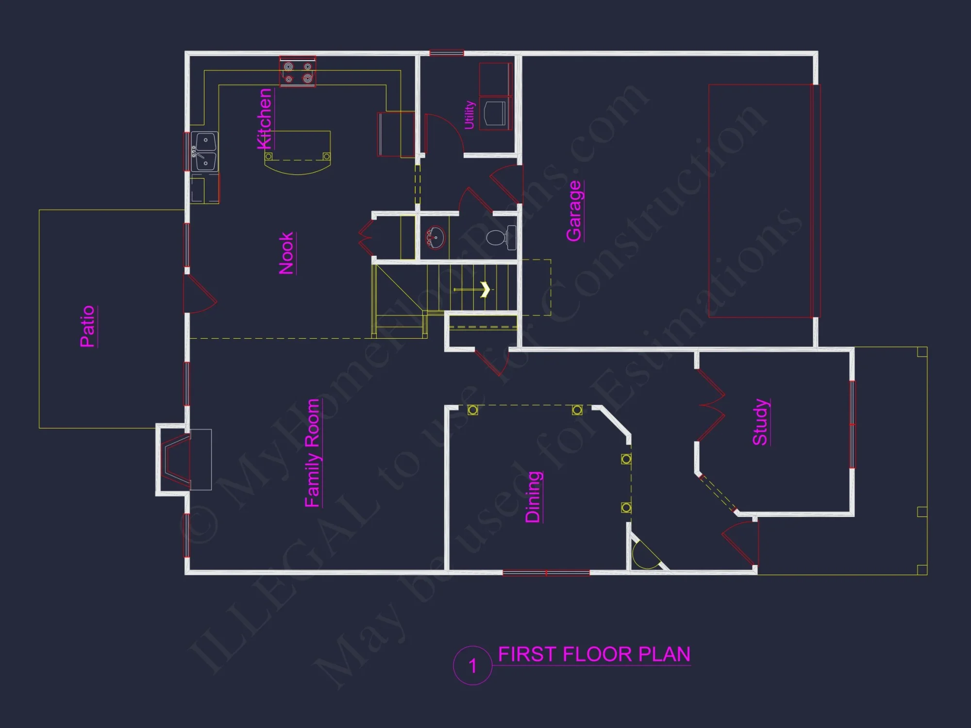 2 Story Craftsman house Plan - 2525 Sq Ft, 4 Beds, 3 Baths, 2 Car Garage Blueprint Design