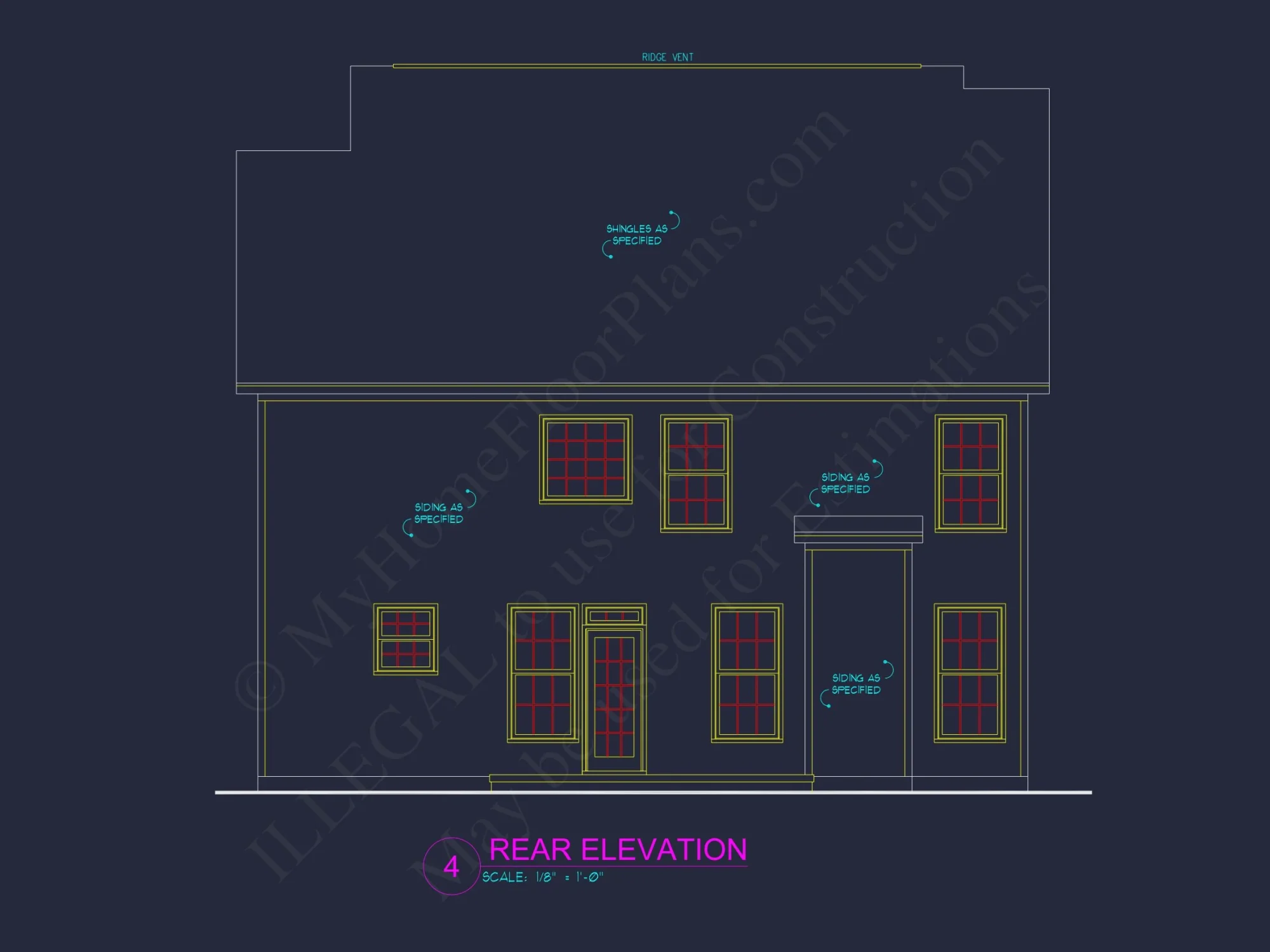 2 Story Craftsman house Plan - 2525 Sq Ft, 4 Beds, 3 Baths, 2 Car Garage Blueprint Design