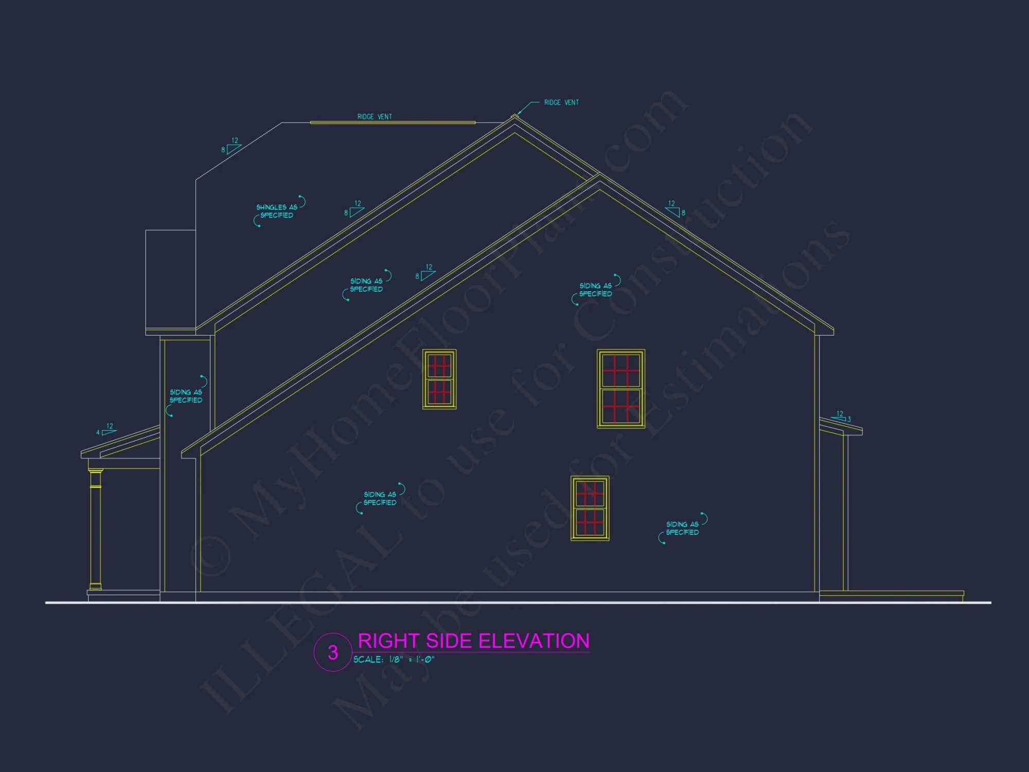 2 Story Craftsman house Plan - 2525 Sq Ft, 4 Beds, 3 Baths, 2 Car Garage Blueprint Design